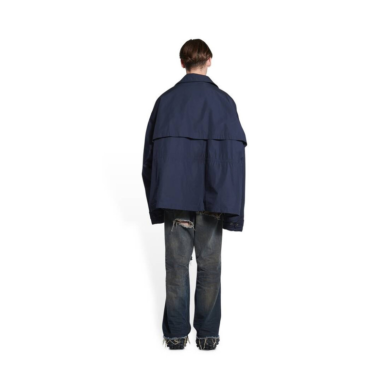 Men's Scissors Crest Parka With Removable Lining in Blue 4
