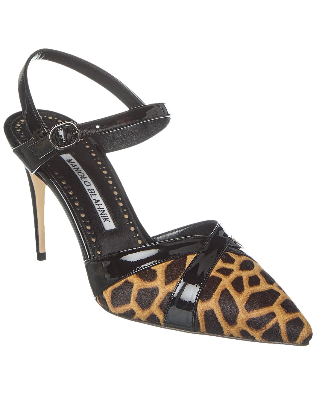 Manolo Blahnik Aristida 90 Haircalf & Patent Pump - 1