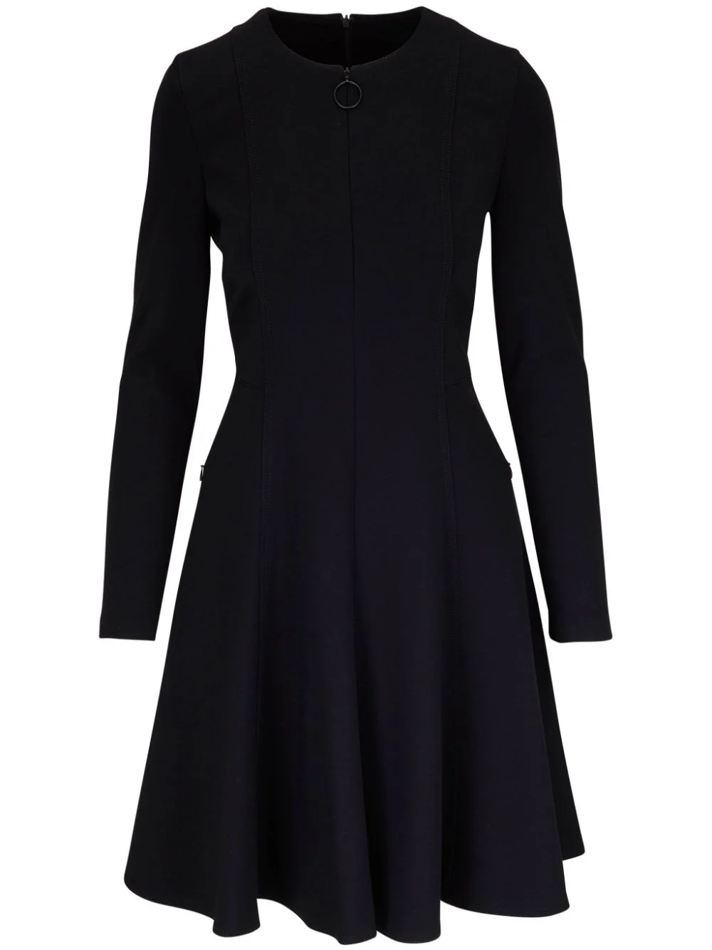 zip-up panelled flared midi dress - 1