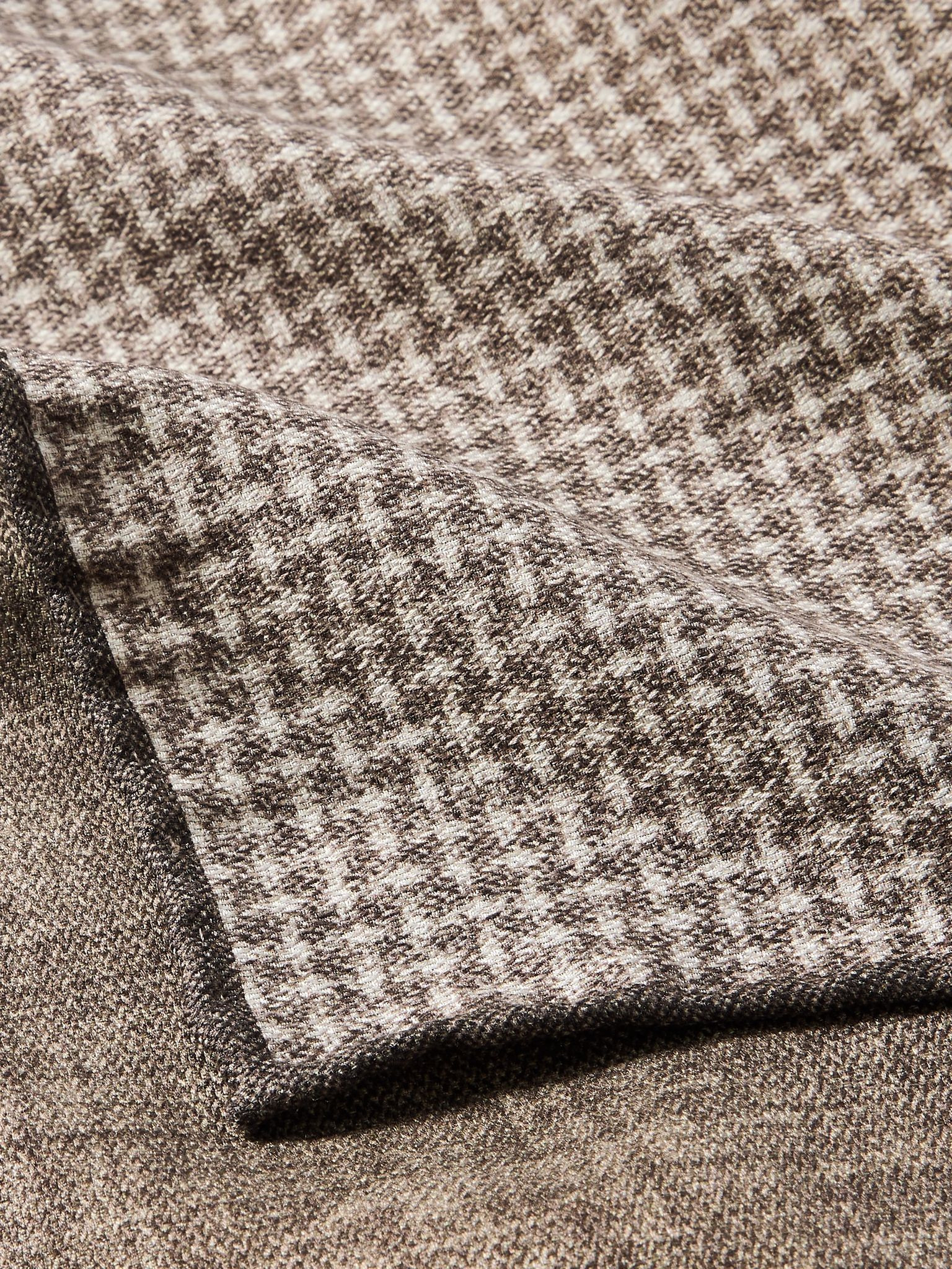 Checked Silk-Jacquard Pocket Square Brown - 3
