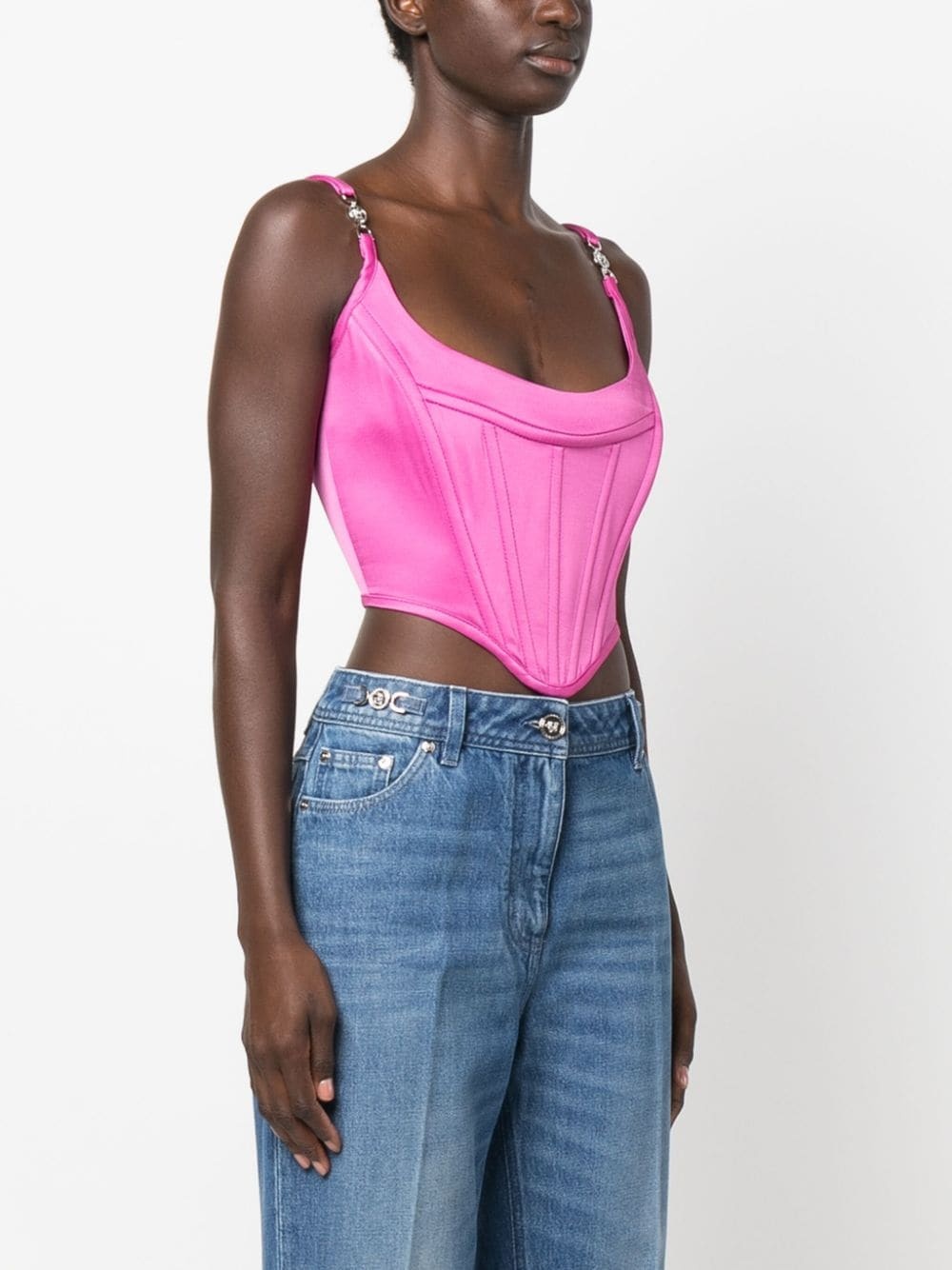 Medusa '95 satin corset top - 3