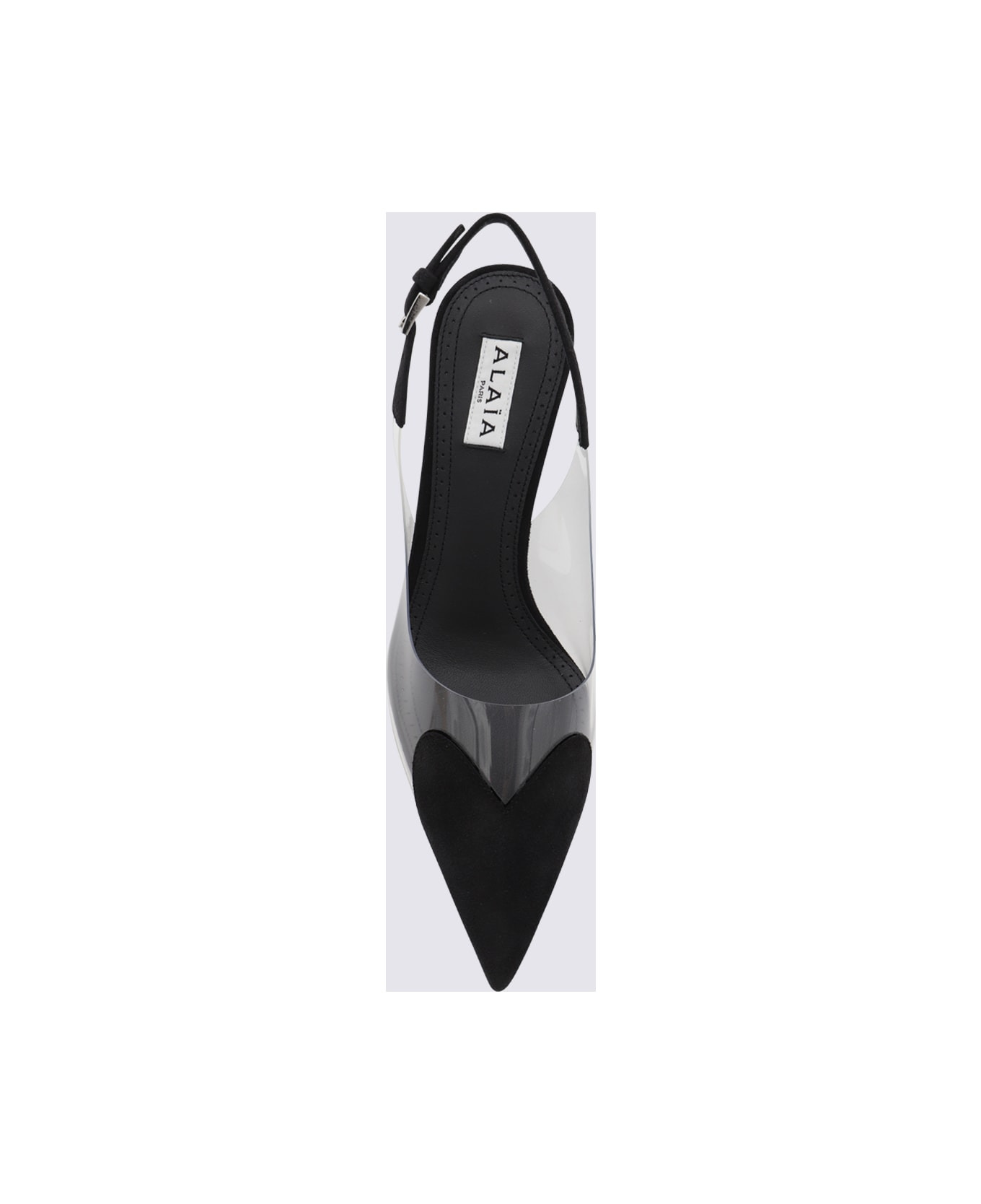 Black Leather Le Coeur Pumps - 4