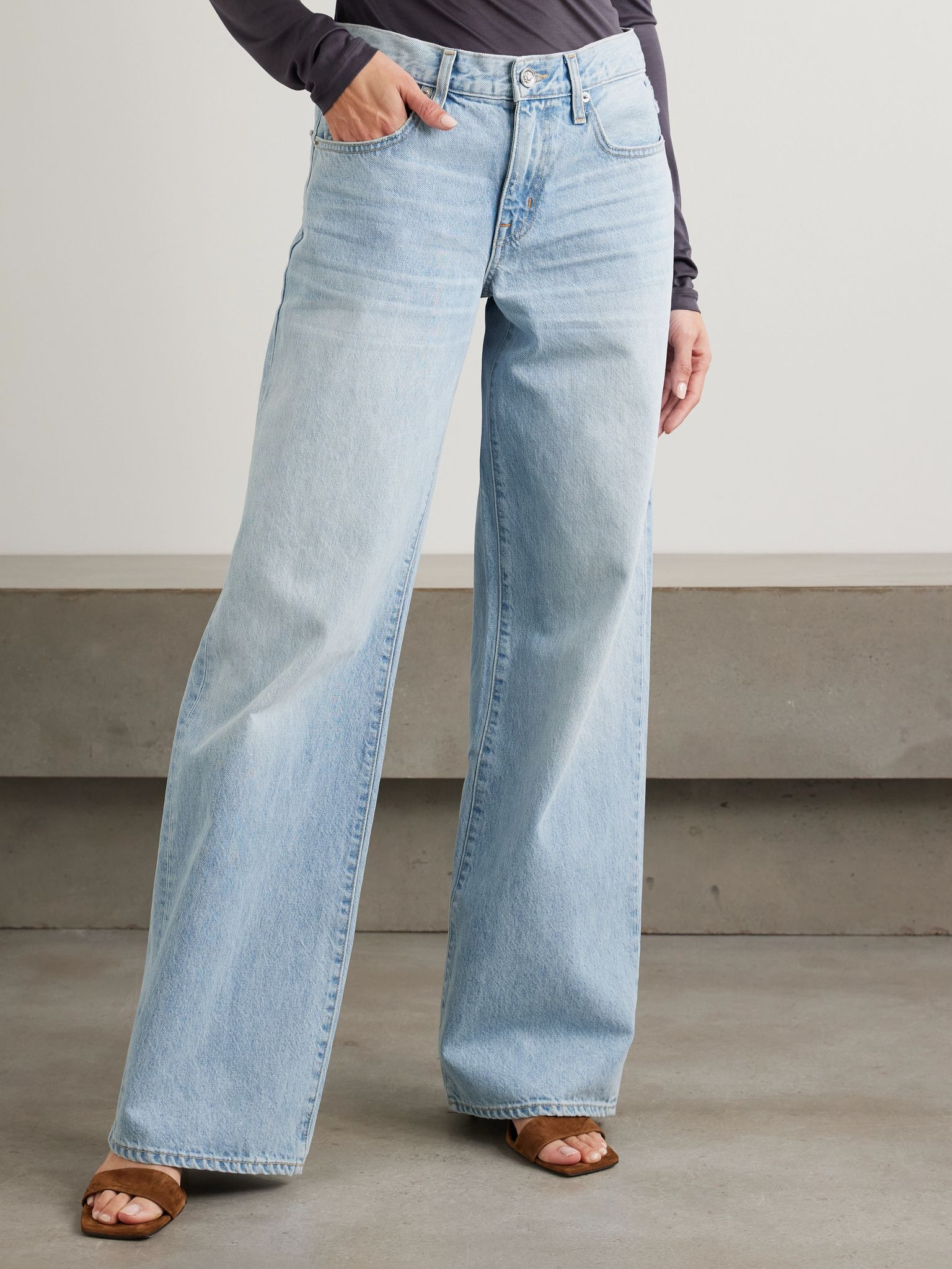 Mica low-rise wide-leg jeans Light denim - 3