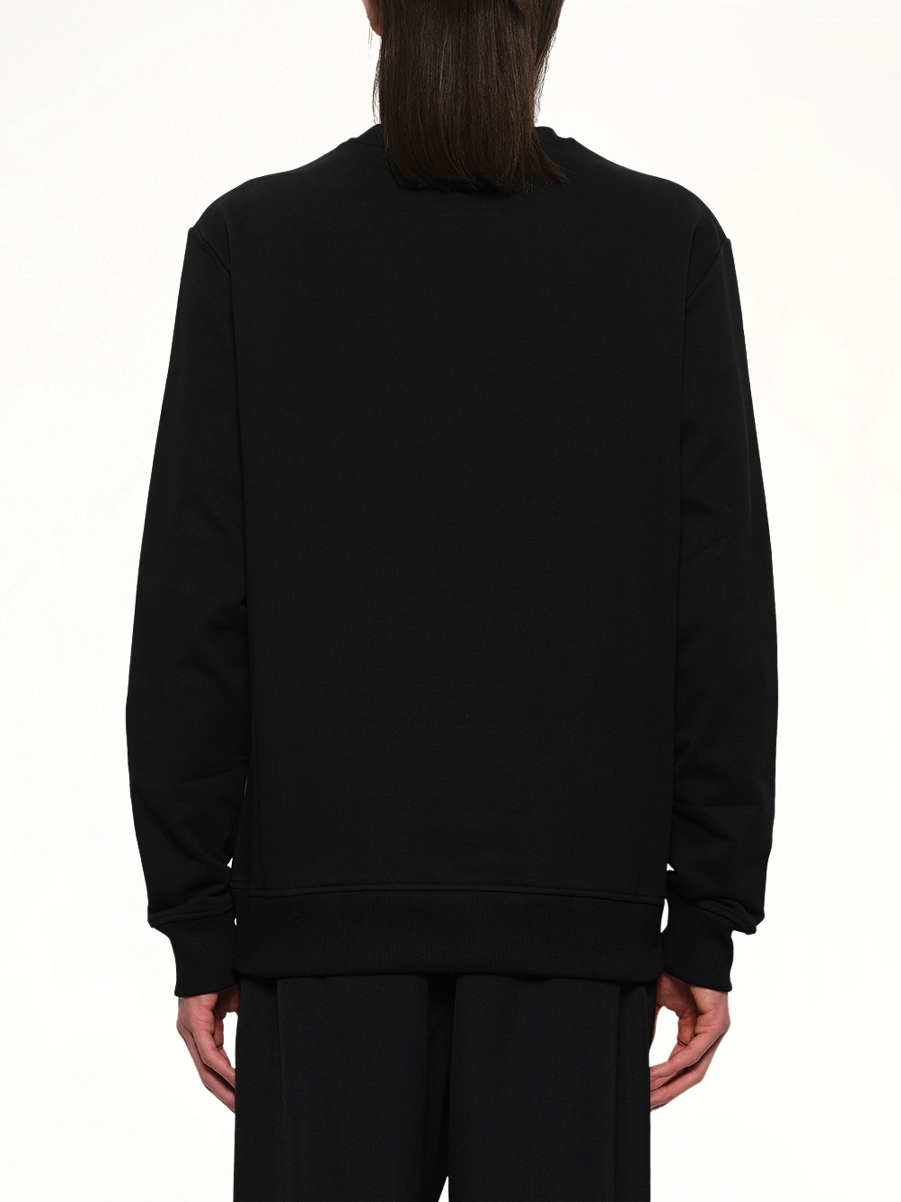 6 Shoulder Button Sweatshirt in Black - 5