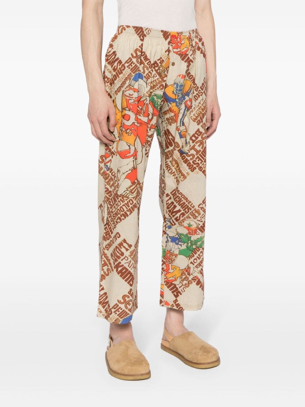 printed cropped trousers - 3
