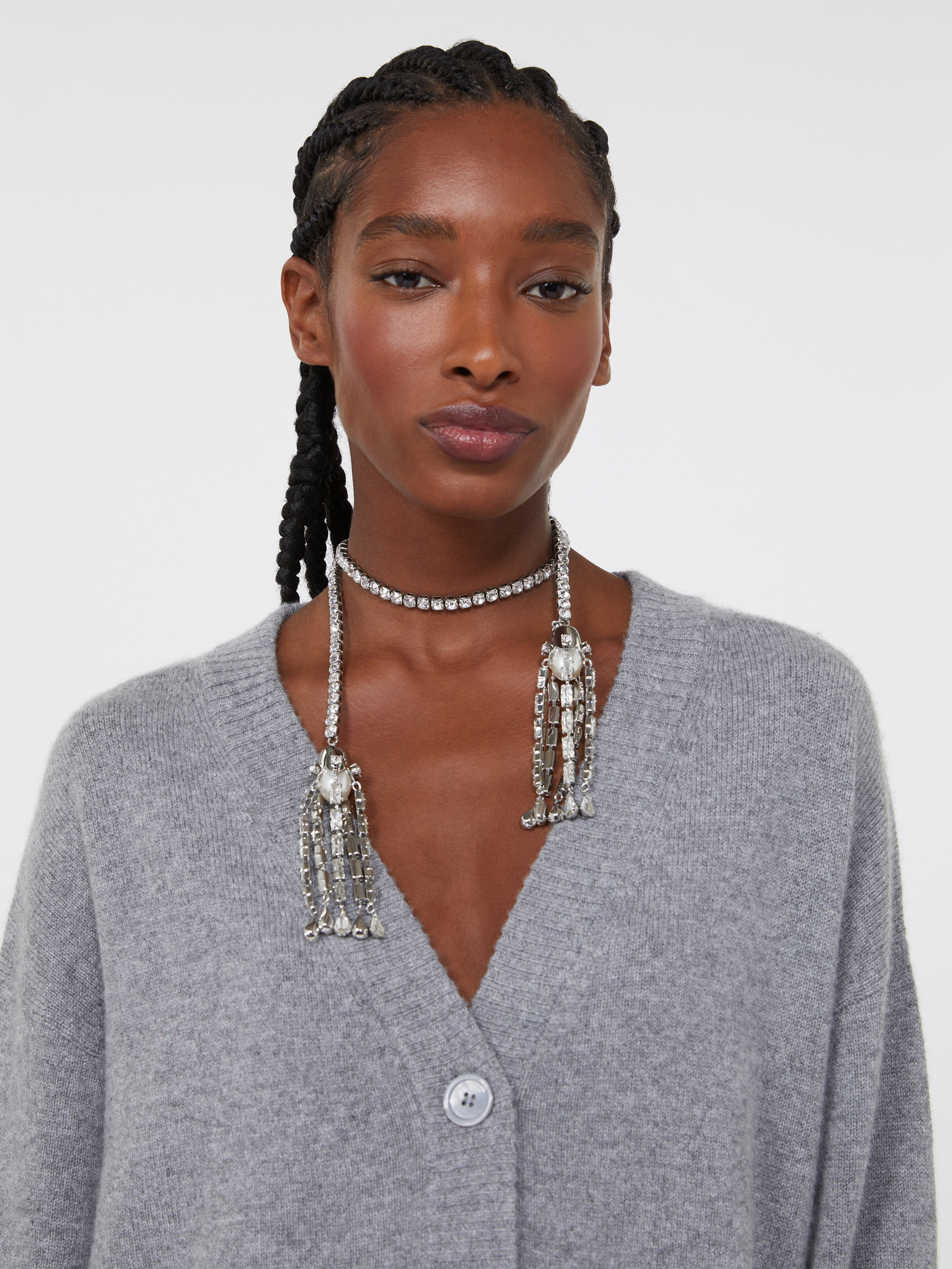 GEMONA Tassel and rhinestone necklace - 3