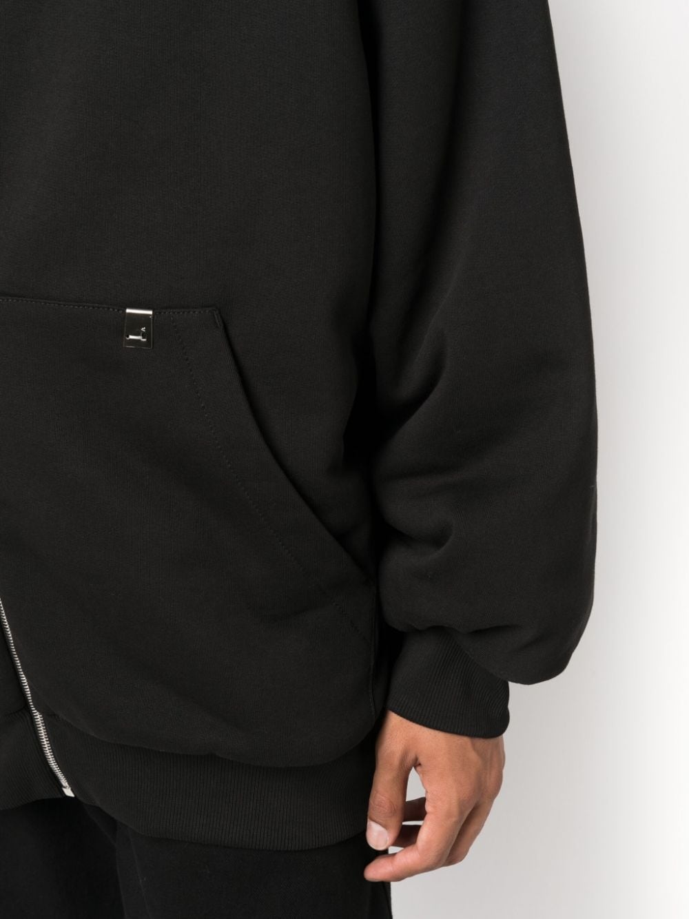 slogan-print zip-up hoodie - 5