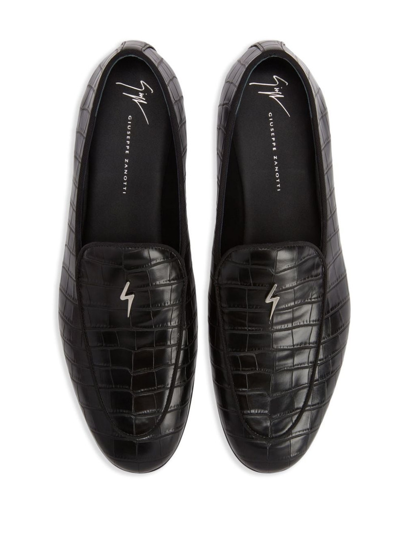 Seymour 돋을새김된 가죽 loafers 4