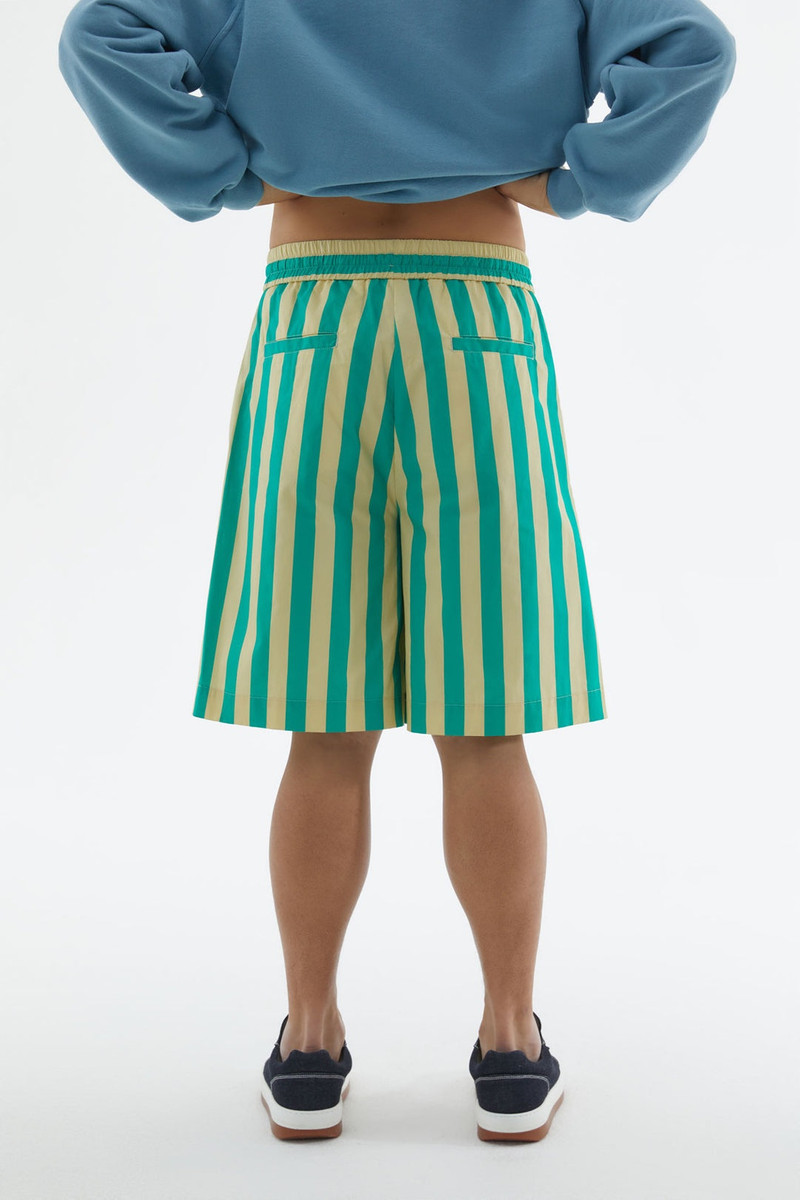 SHORT ELASTIC PANTS WITH GREEN & YELLOW STRIPES 4