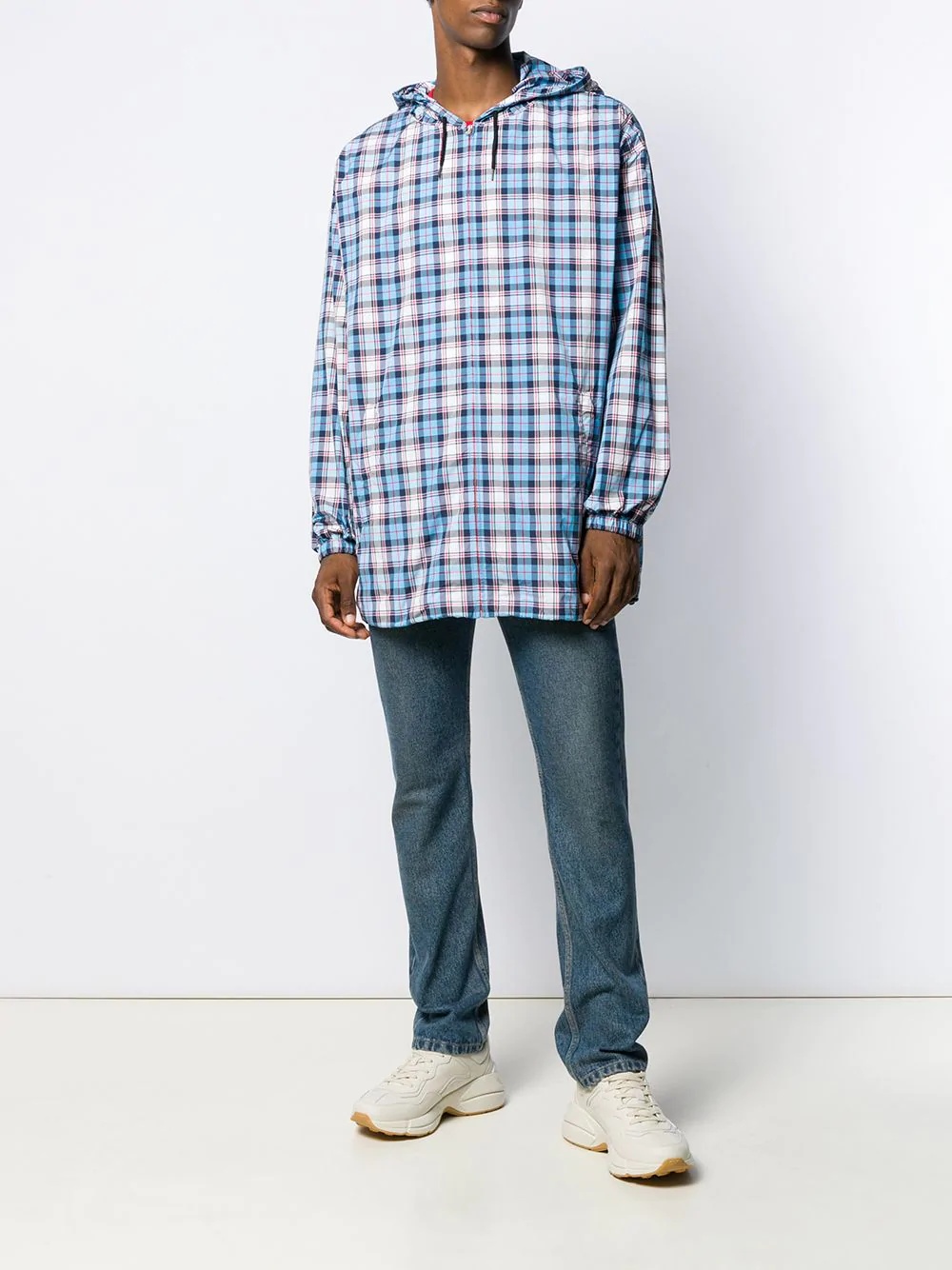 checked hooded jacket - 2