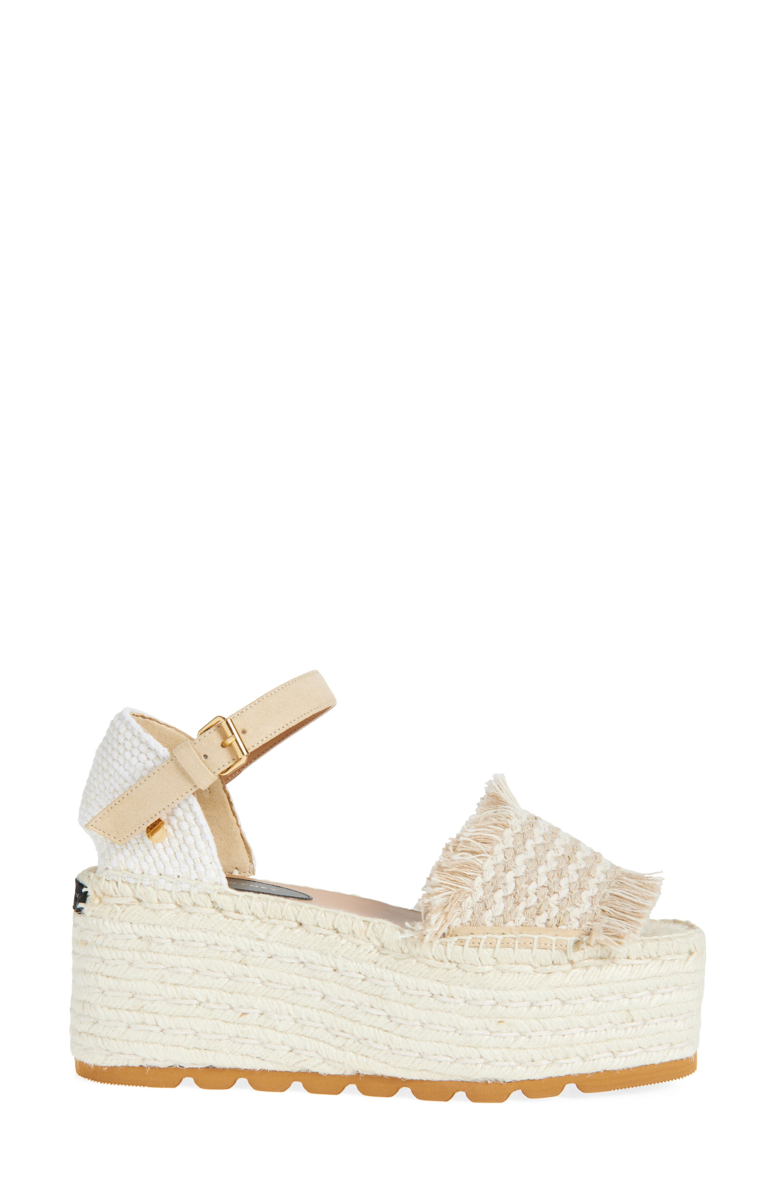 Stella McCartney Gaia Quarter Strap Flatform Espadrille Sandal in Dust at Nordstrom - 3