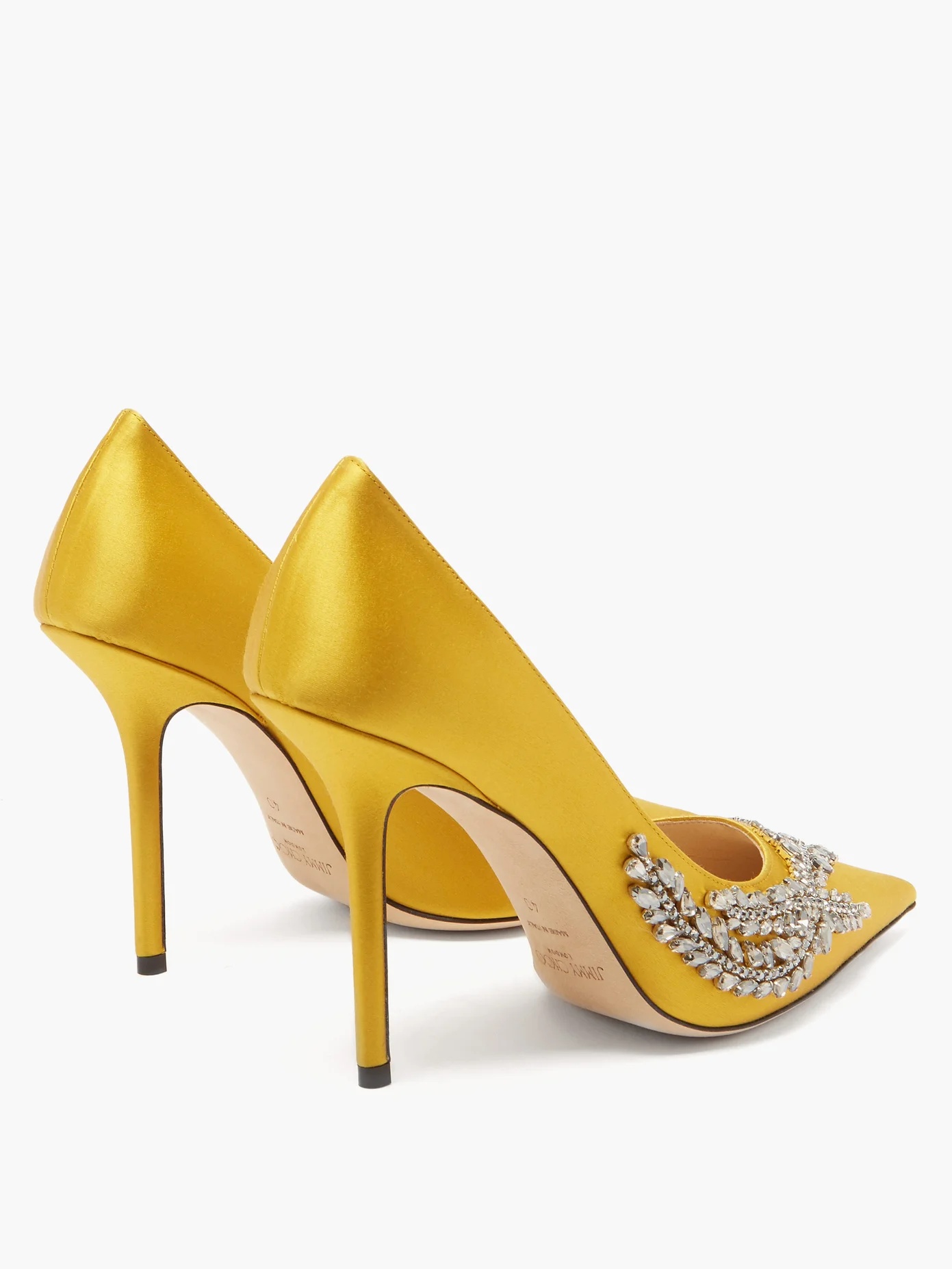 Love crystal-embellished satin pumps - 4