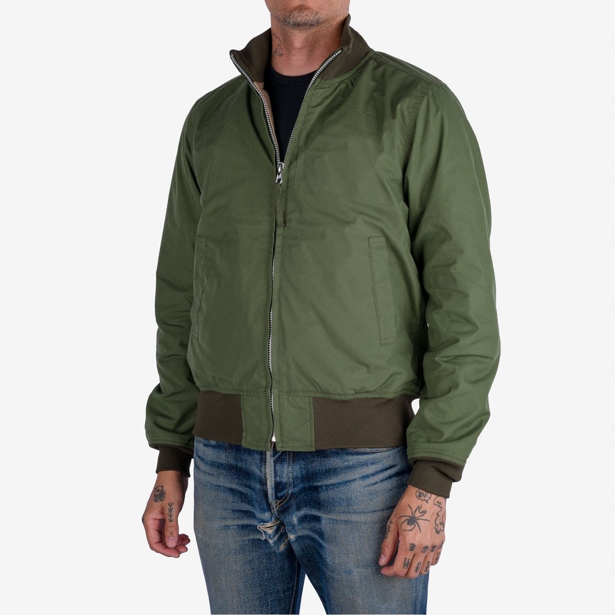 IHJ-130-OLV-NP Reversible Tanker Jacket - Olive - 2