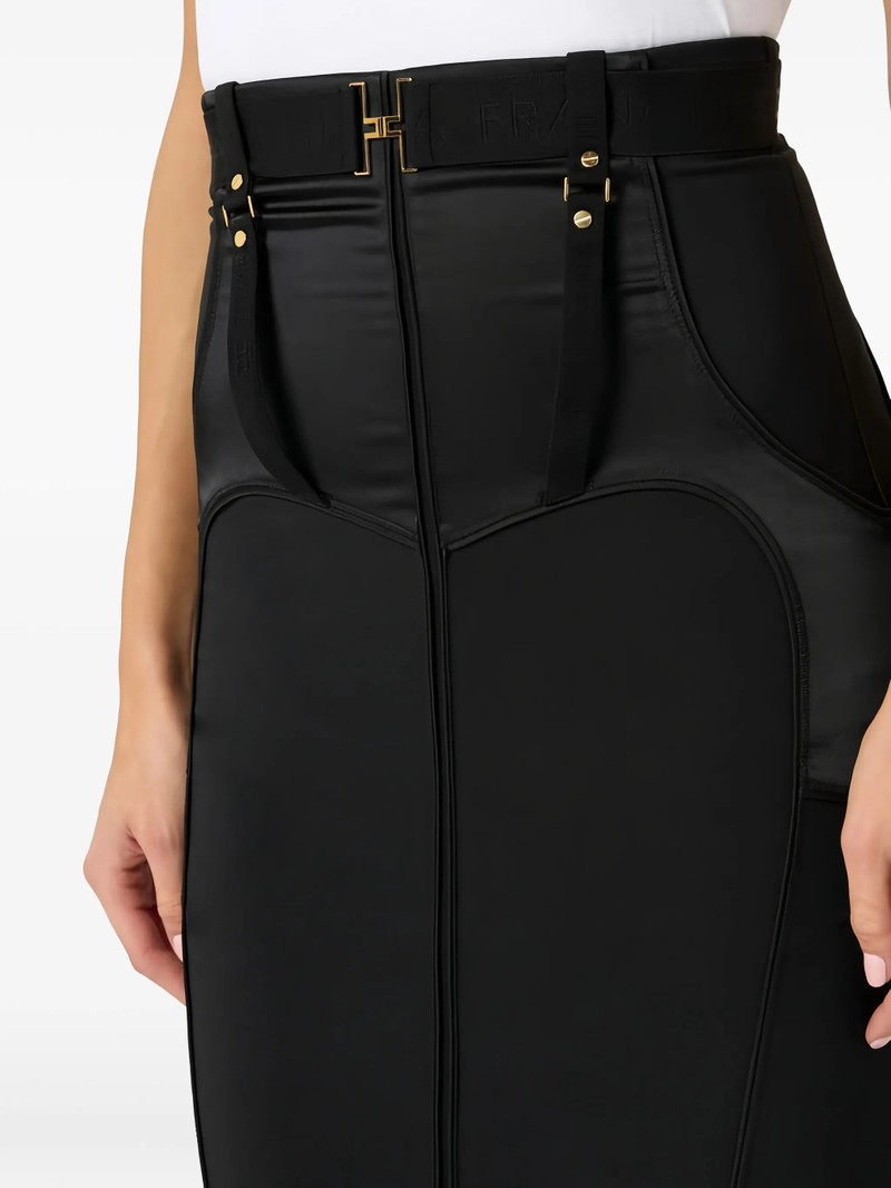 Elisabetta Franchi Bustier Metal Logo Belt Midi Skirt 5