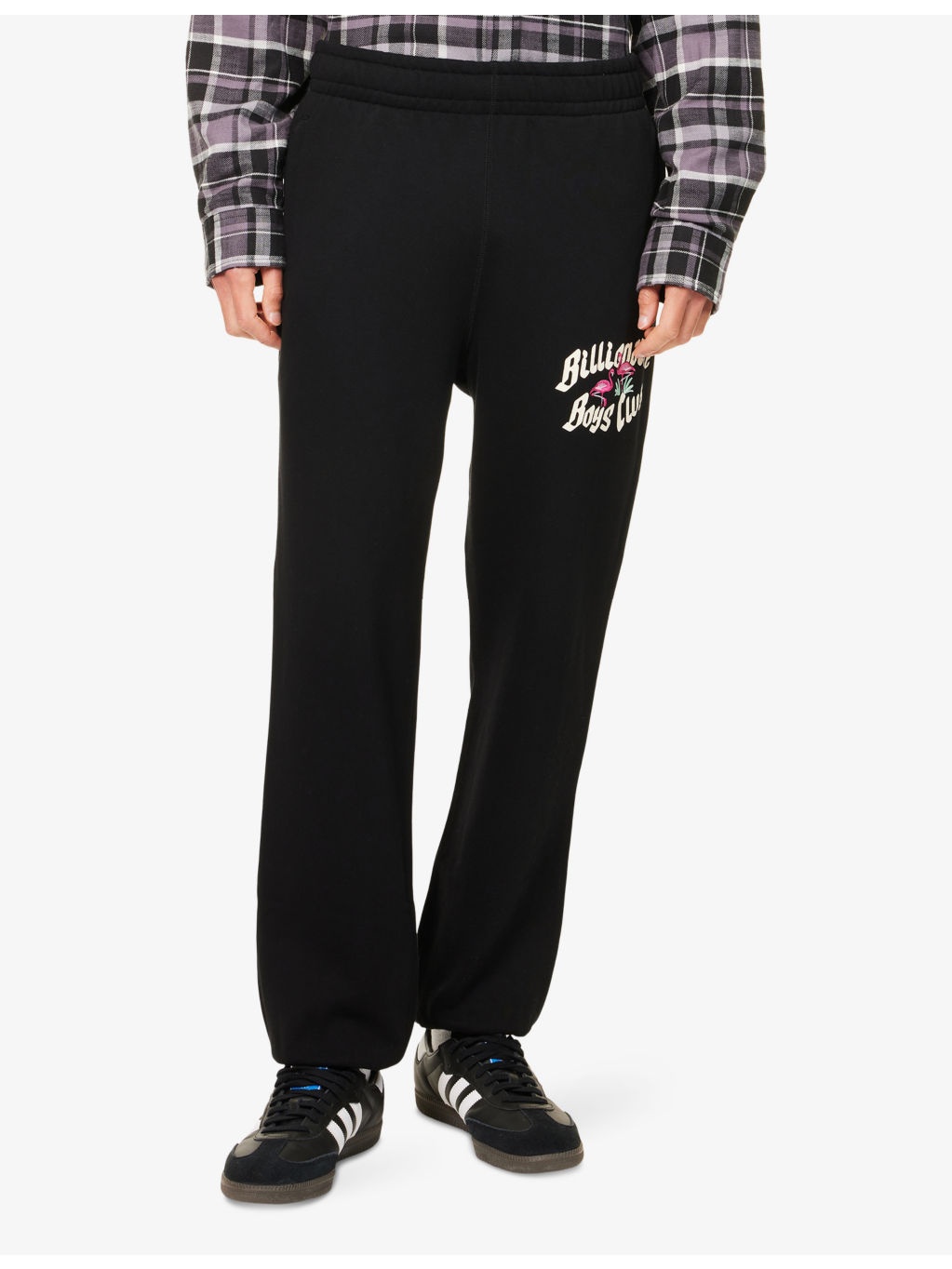Flamingo Elasticated-Cuffs Cotton-Jersey Jogging Bottoms - 3