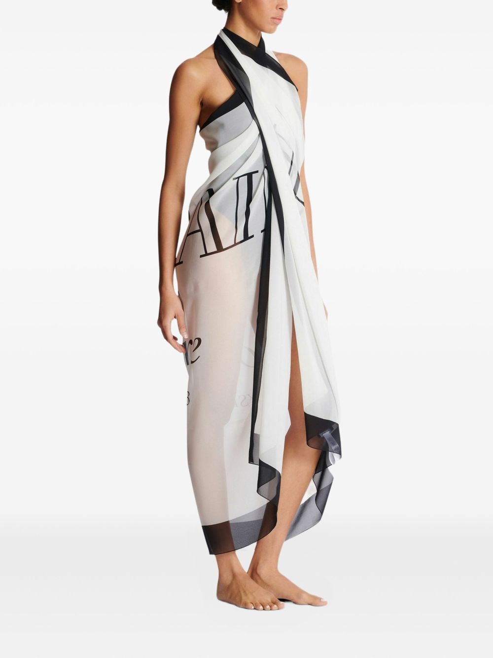 Balmain Couture-print cover-up - 3