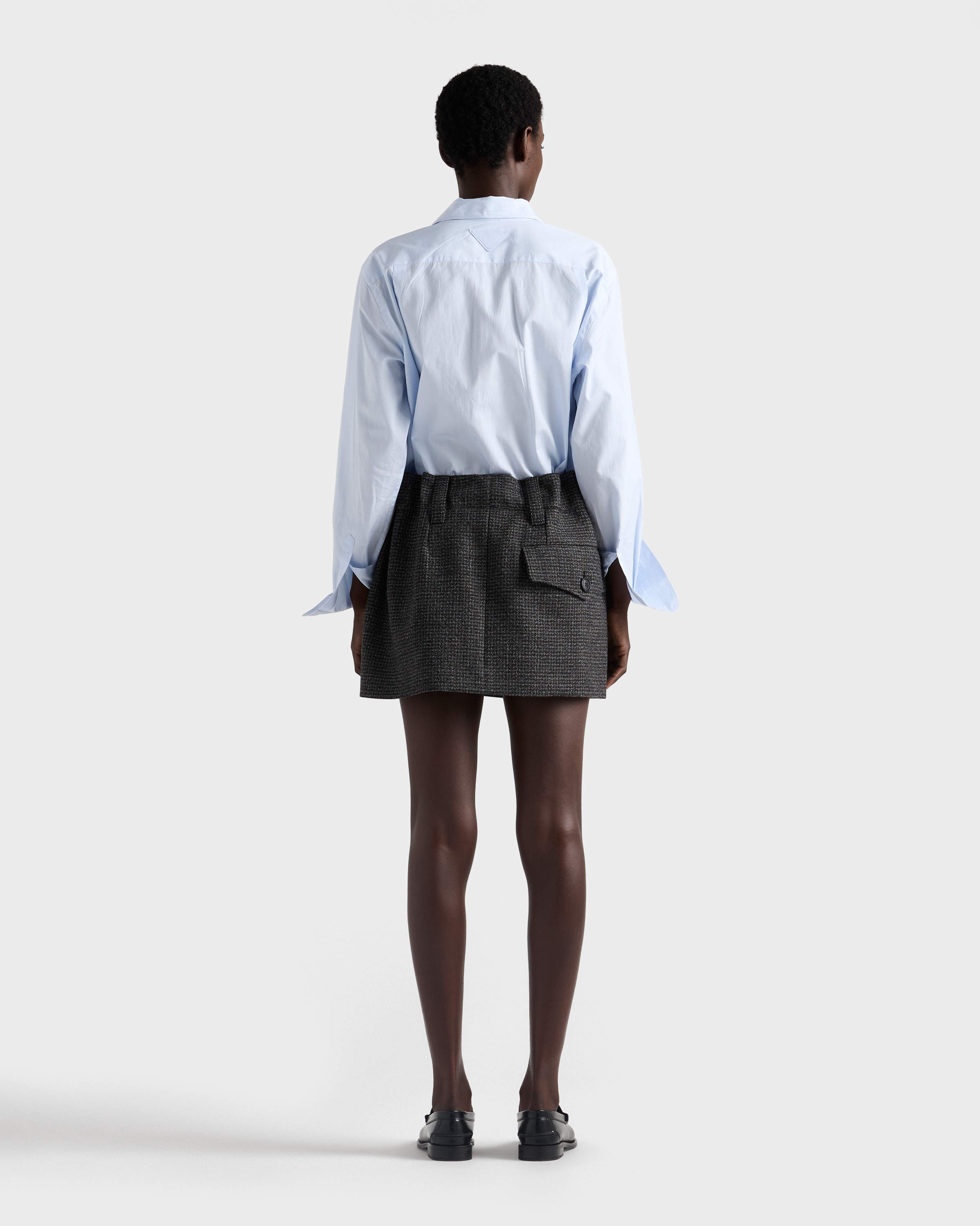 Gingham check mouliné wool miniskirt - 5