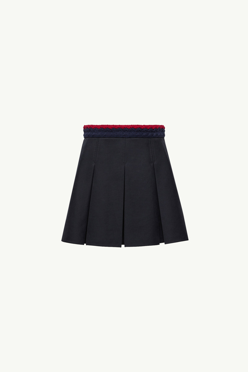 Cotton Gabardine Pleated Mini Skirt 1