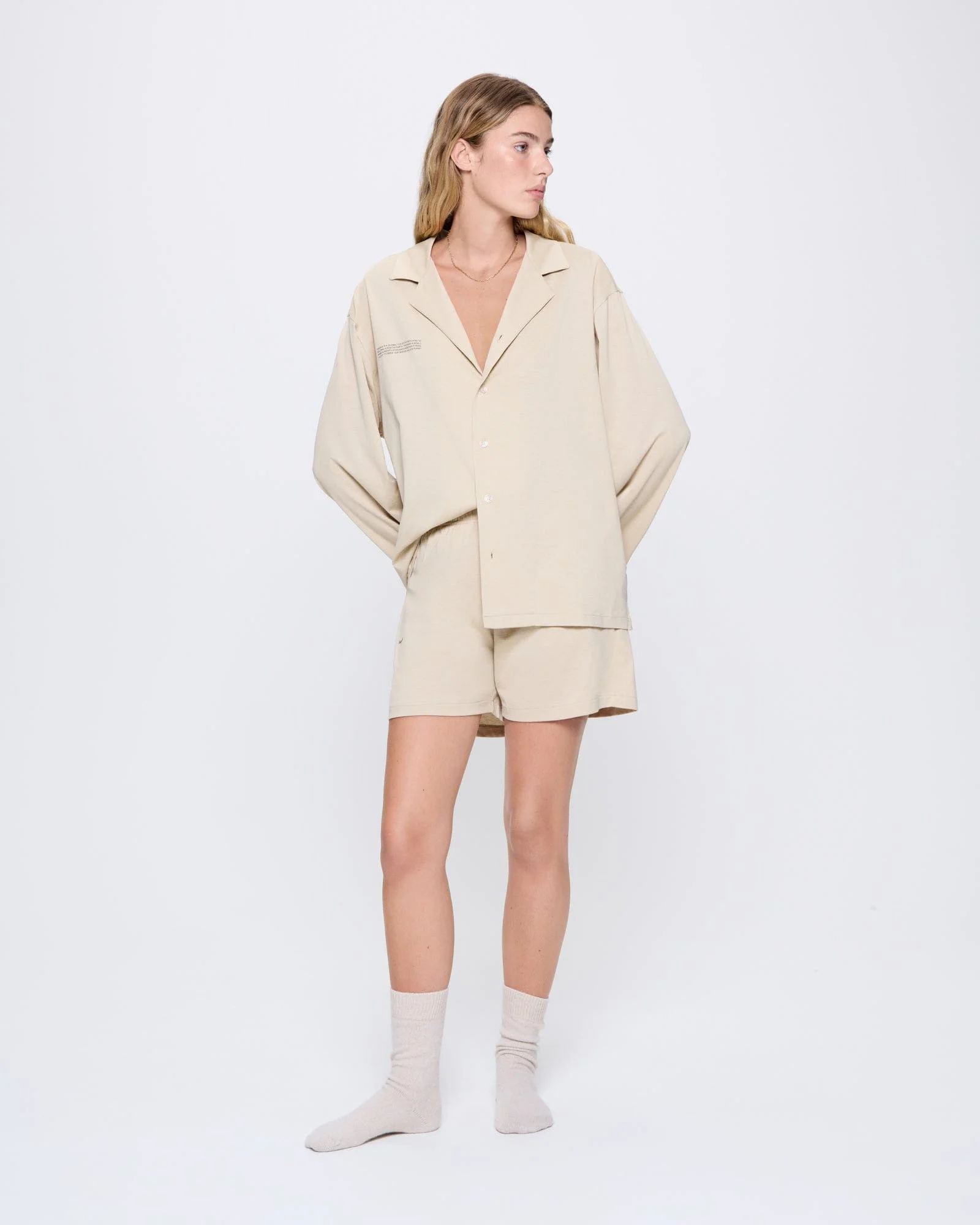 Womens 365 Lightweight Short Pyjama Shorts Set  - Maitake Beige - 1