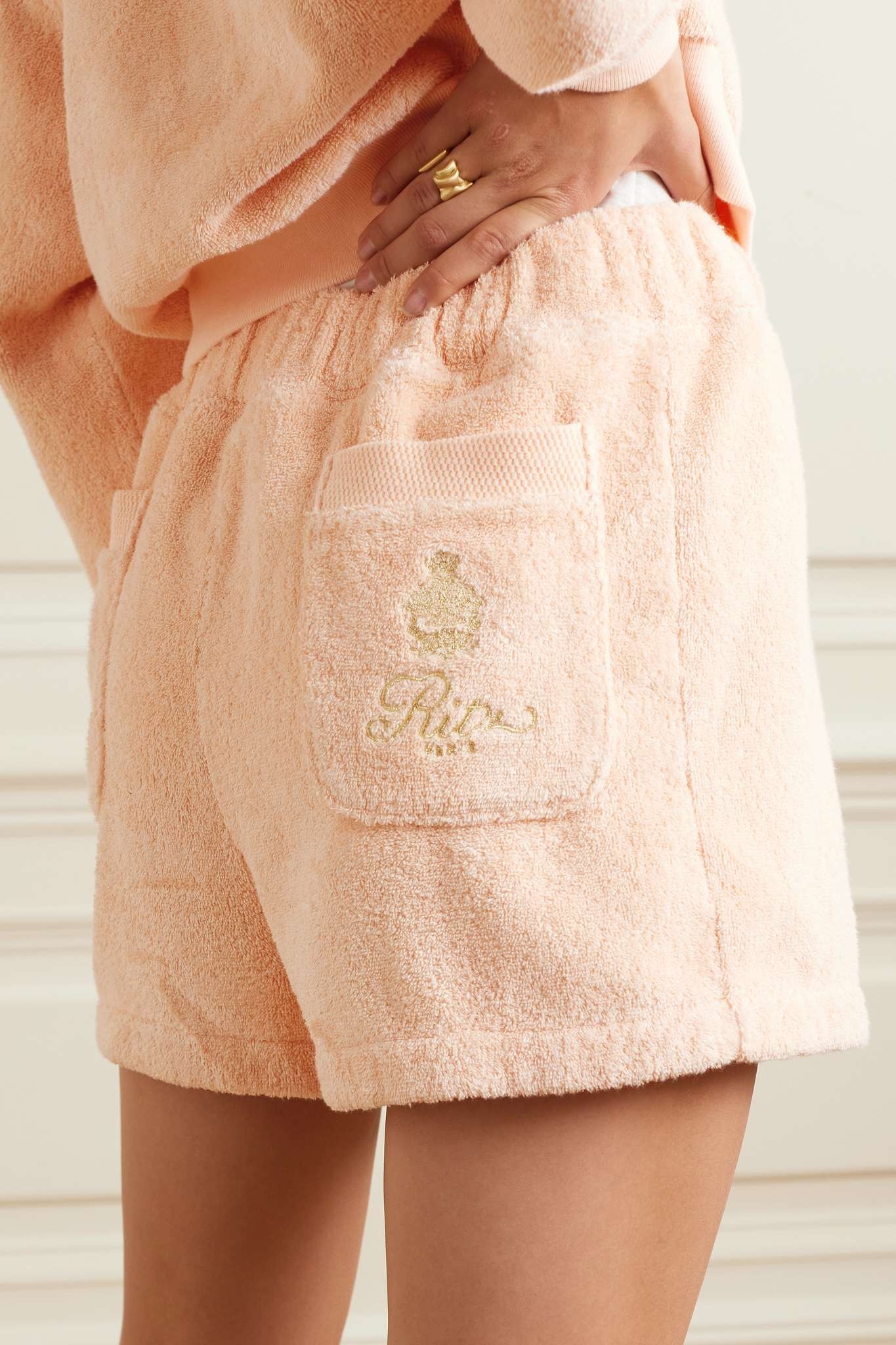 + Ritz Paris embroidered cotton-terry shorts - 3