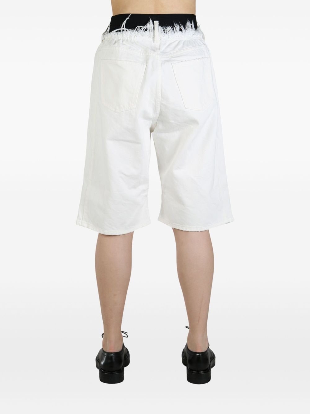 denim knee-lenght shorts - 4