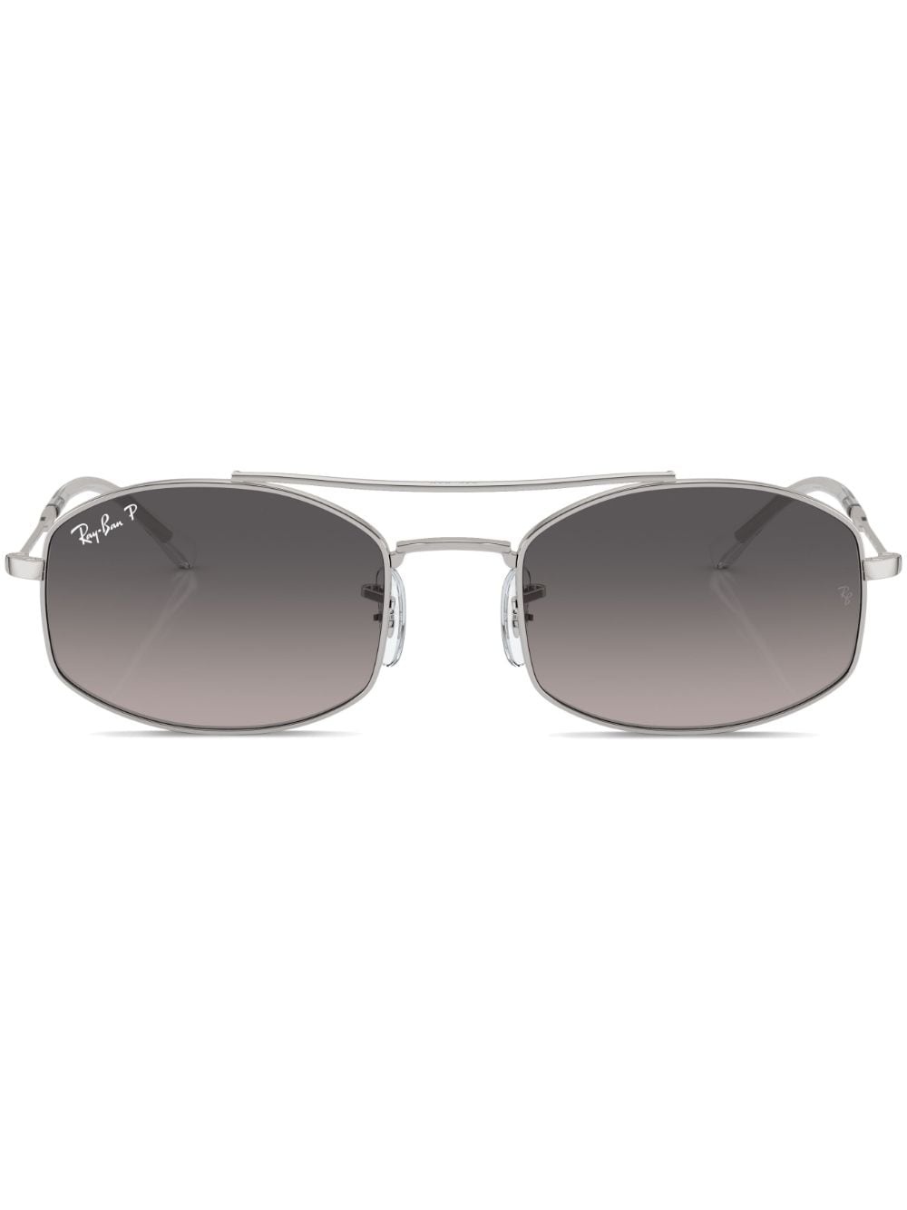 logo-print rectangle-frame sunglasses - 1