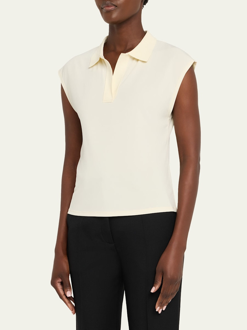 Vince Cap-Sleeve Polo Top outlook