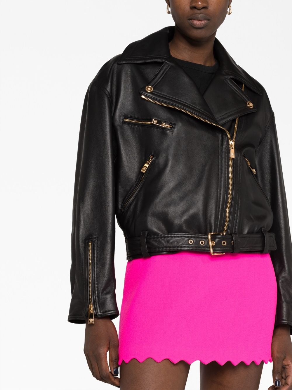 Medusa leather biker jacket - 5