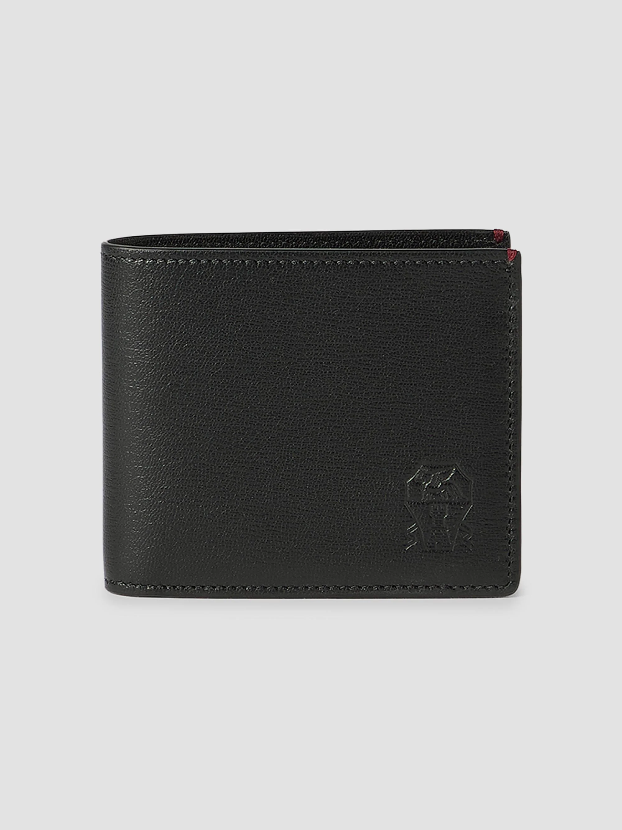 Men's Brushed Leather Wallet - Black - 1