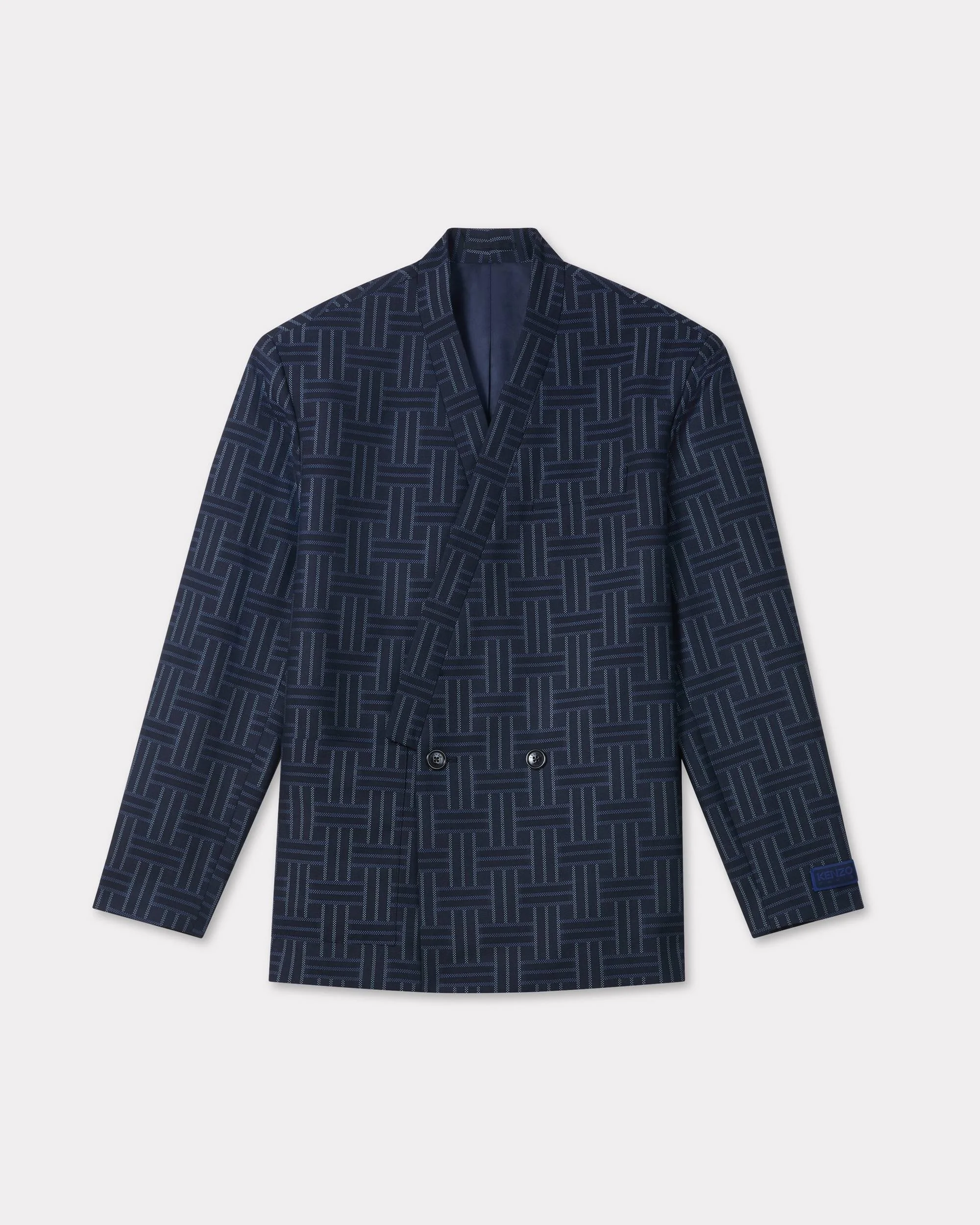 'KENZO Weave' tailored kimono jacket in wool and cotton - 1