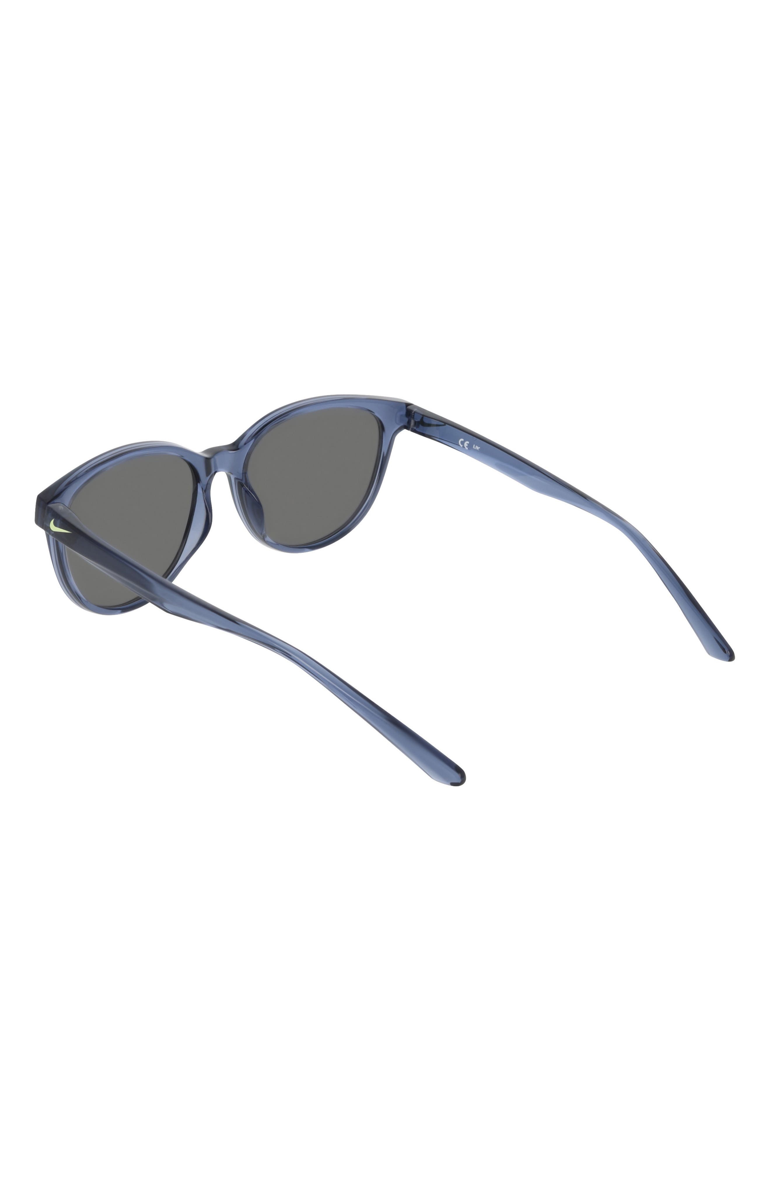 Nike Vital Trend 55mm Gradient Round Sunglasses in Diffused Blue /Yellow Mirror at Nordstrom - 8