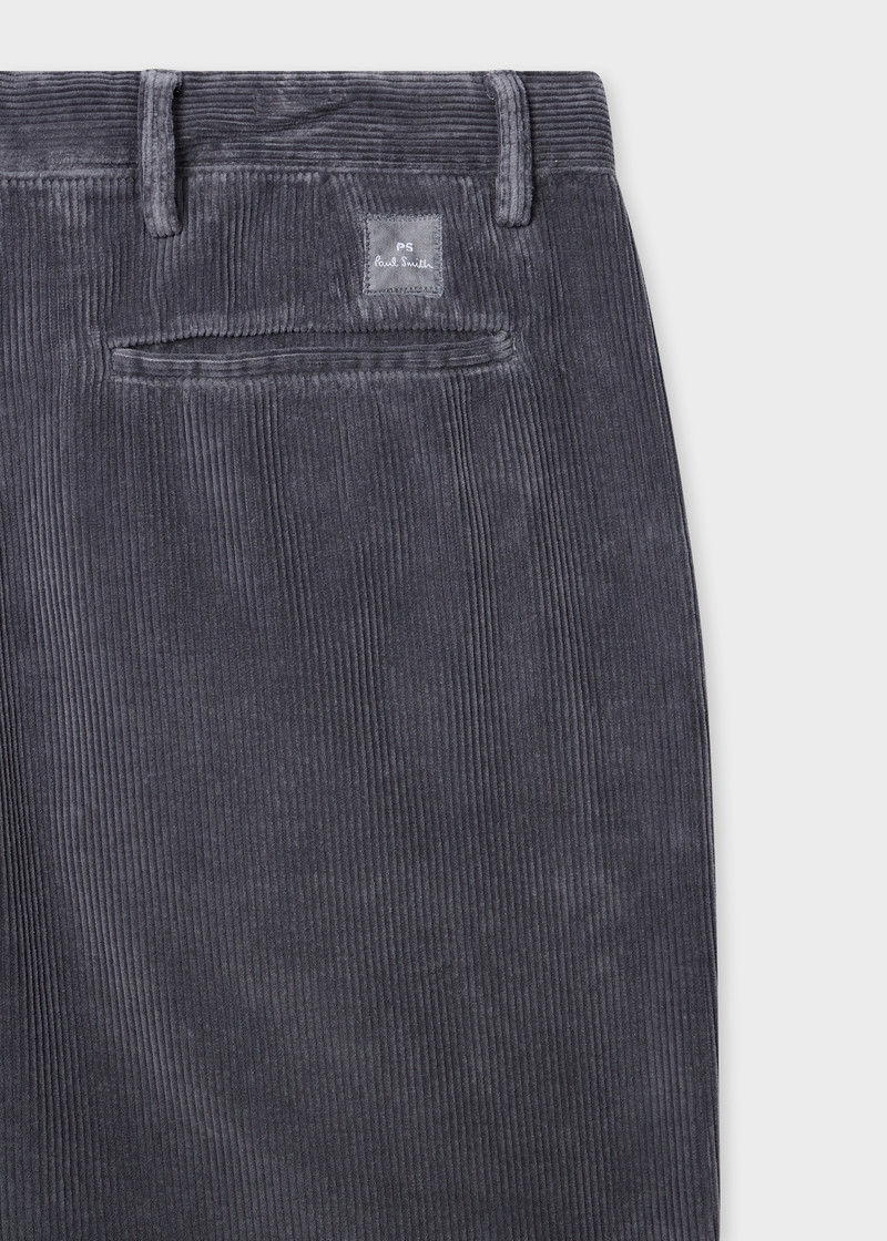 Paul Smith Grey Pleated Corduroy Trousers outlook
