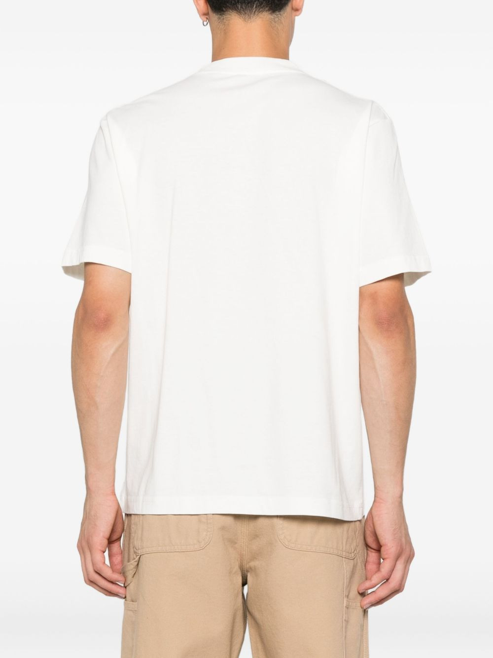 flower-embroidered pocket T-shirt - 3