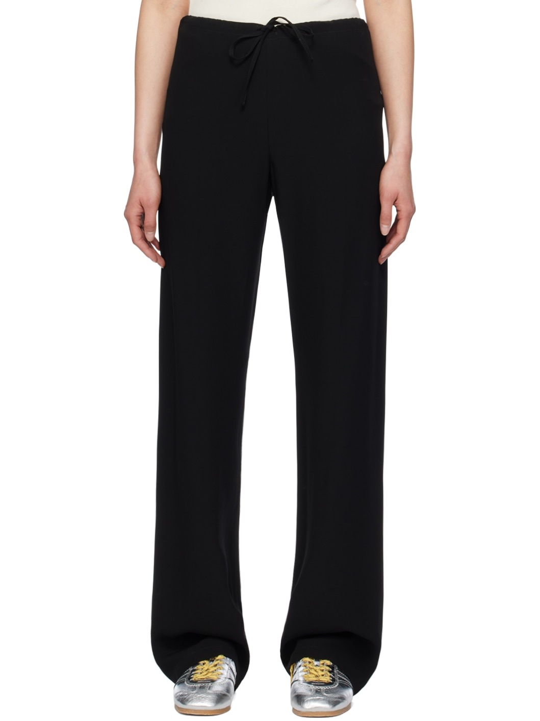 Black Straight-Leg Trousers - 1