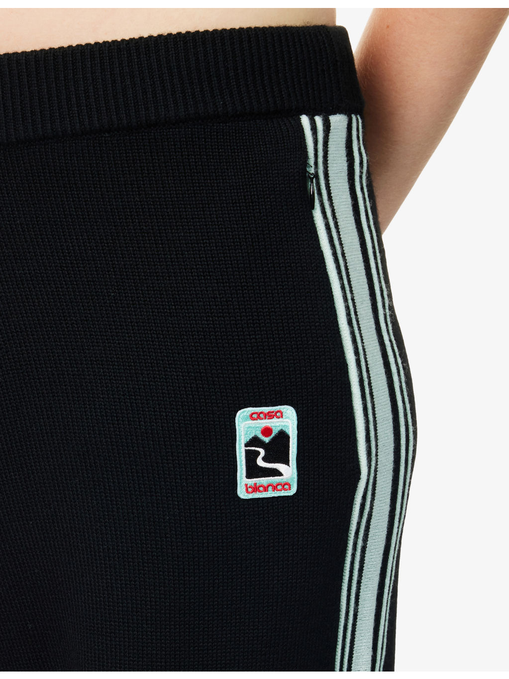 Striped Wide-Leg Wool Jogging Bottoms - 5