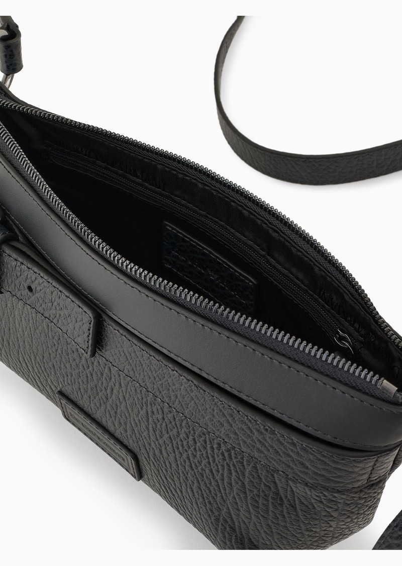 Pebbled-leather belt bag with smooth leather details 4