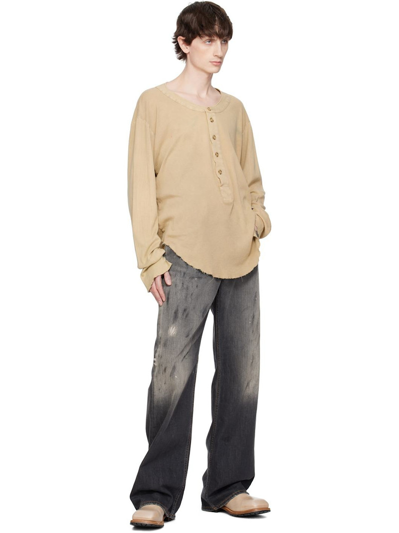 EDWARD CUMING Beige Light Cotton Pull-Me-Over Henley outlook