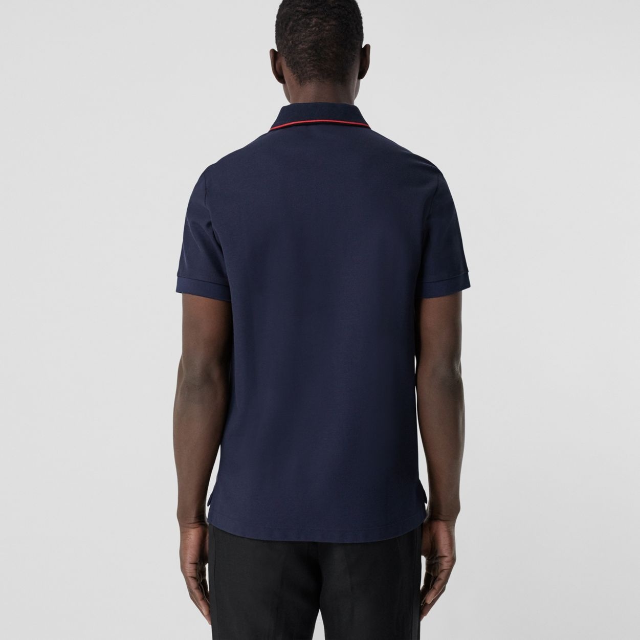 Icon Stripe Placket Cotton Piqué Polo Shirt - 4