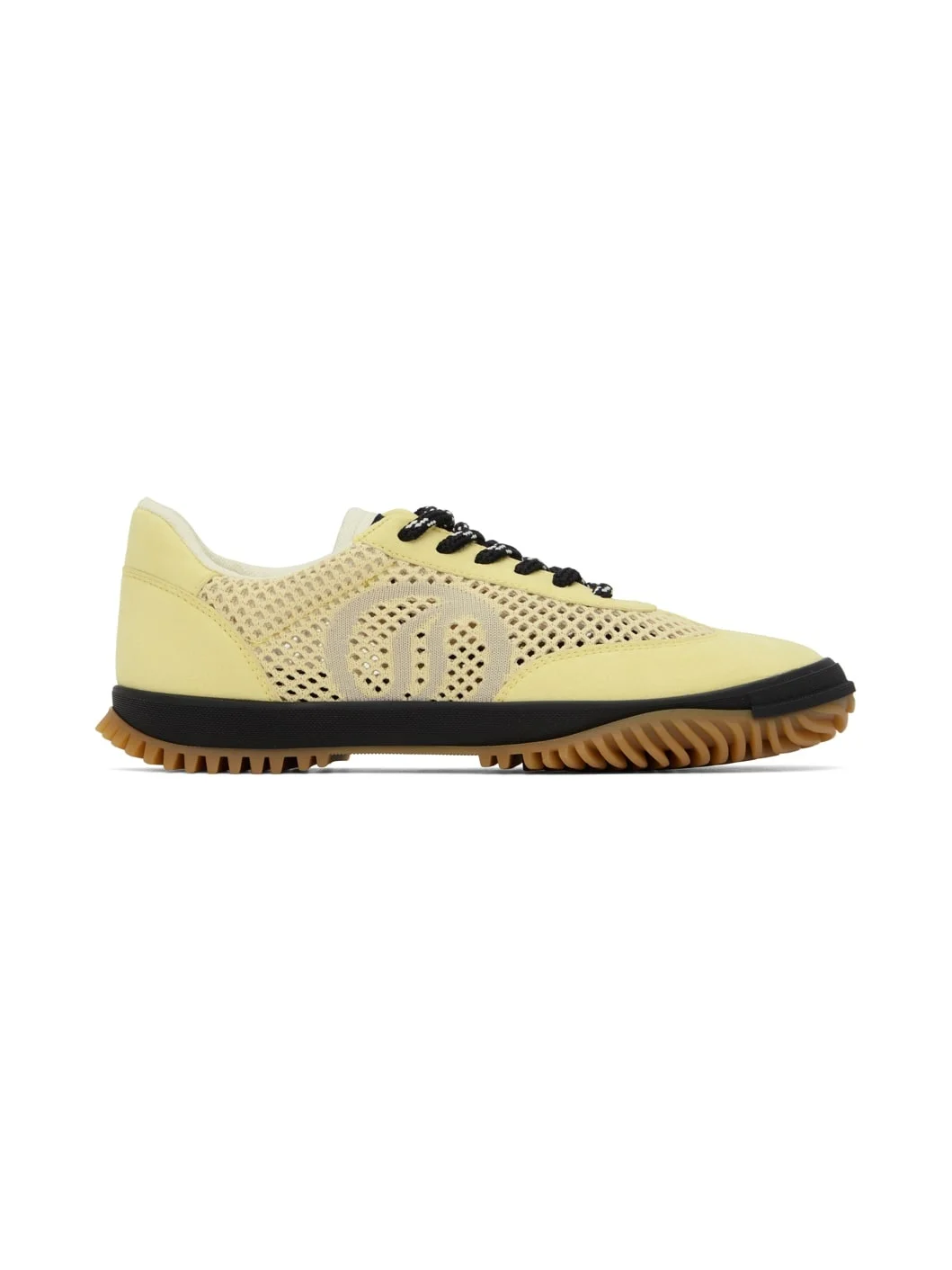 Yellow S-Wave Sport Mesh Paneled Sneakers - 1