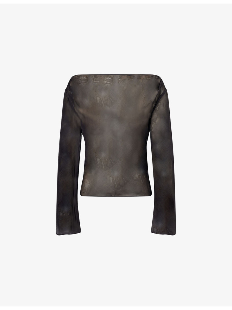 Strobe Cowl-Neck Silk Top 1