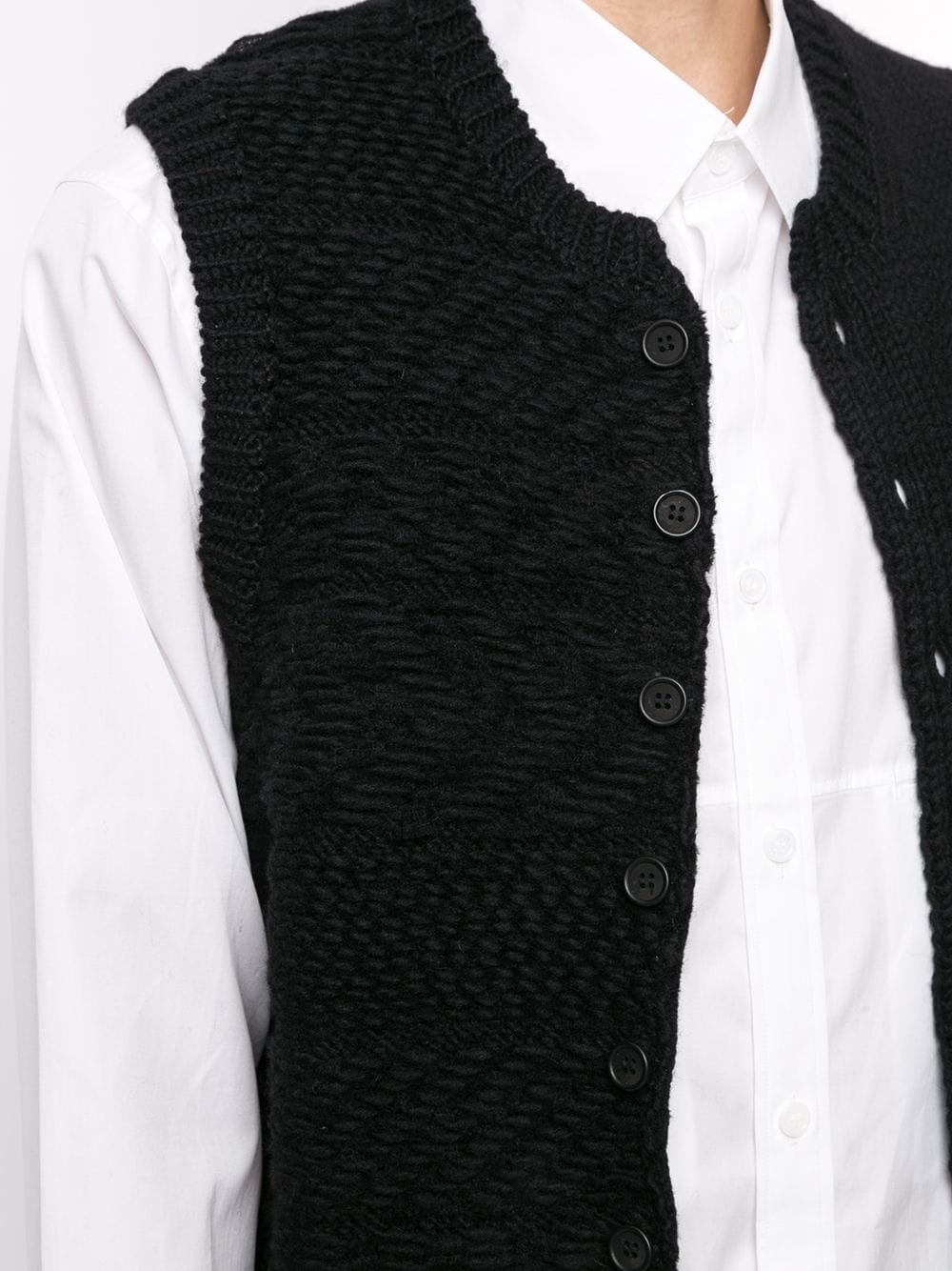 Patch knitted waistcoat - 5