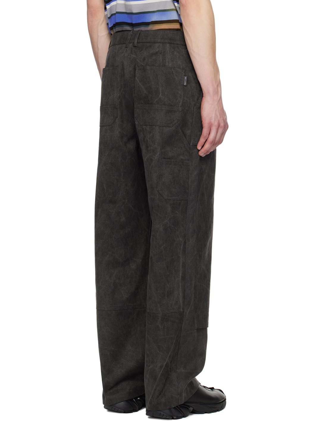 Juun. J Gray Washed Cotton Work Trousers - 3