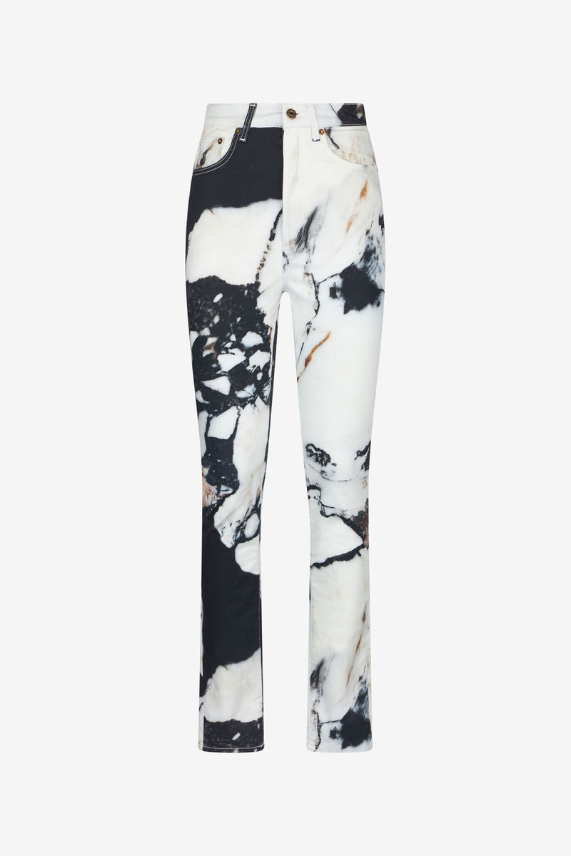 Skinny trousers with Marble print 1