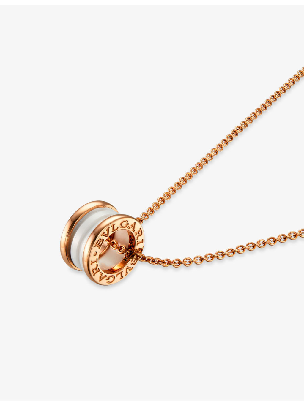 B.zero1 18ct rose-gold and white-ceramic pendant necklace - 8