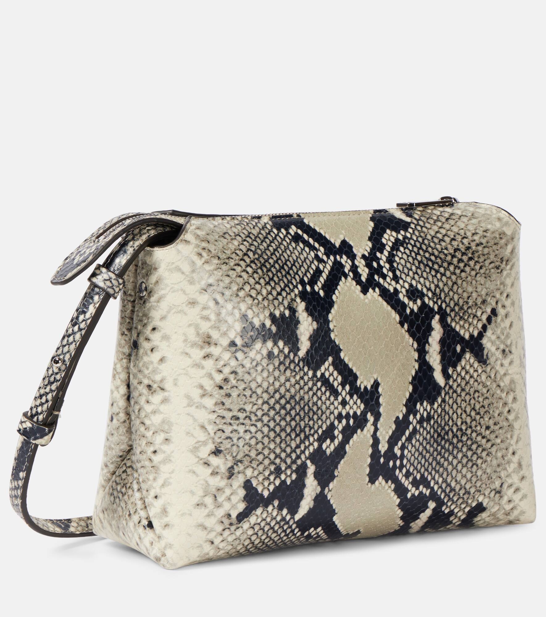 Lina snake-effect leather crossbody bag - 4