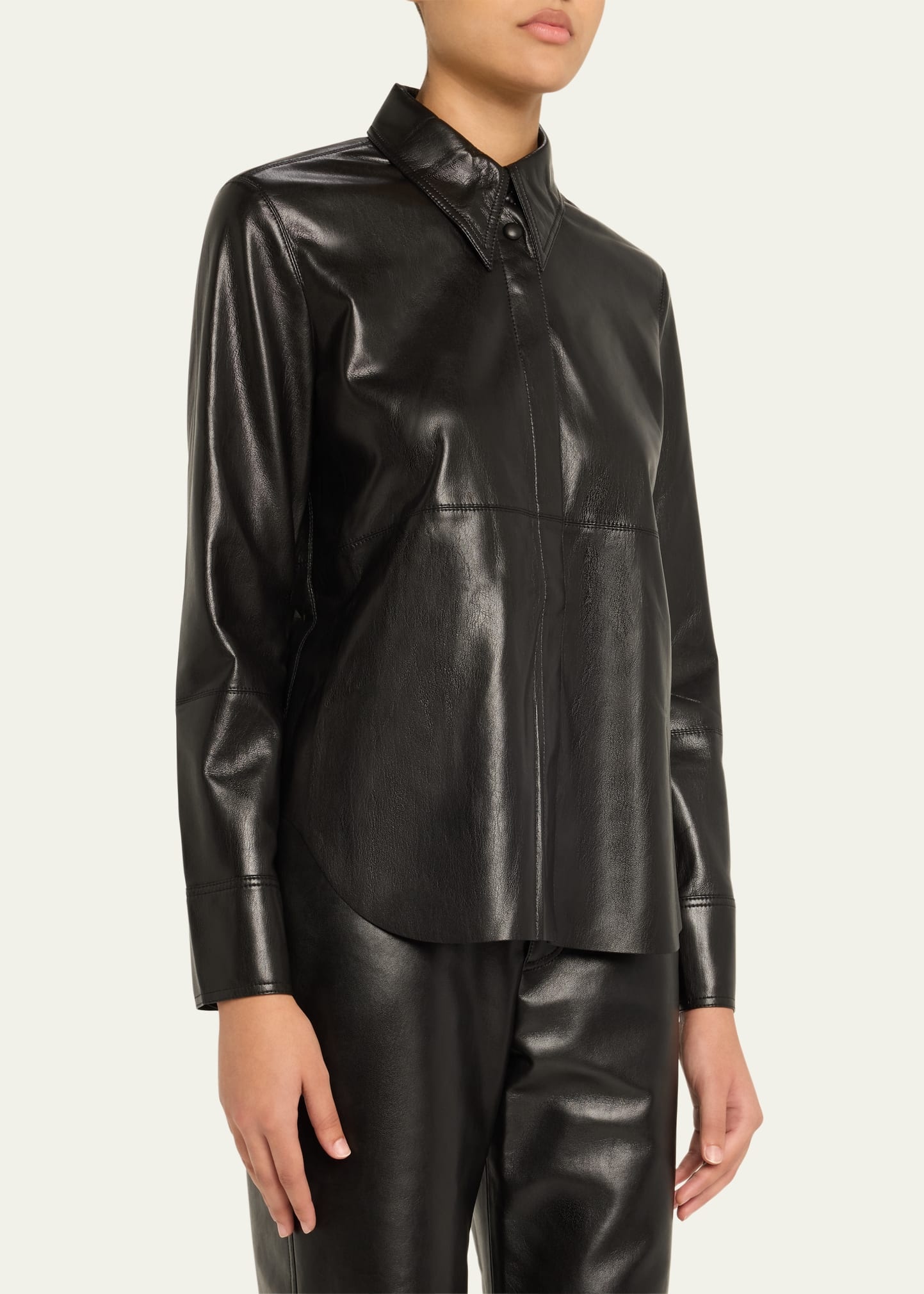 Naum Long-Sleeve Alt-Leather Shirt - 4