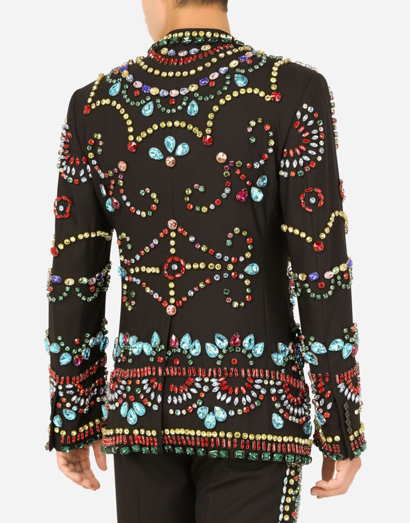 Double-breasted Sicilia-fit jacket with crystal embellishment 5