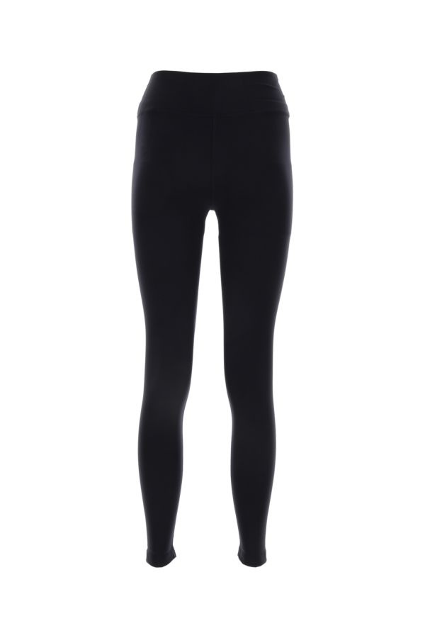 Black stretch nylon leggings - 2