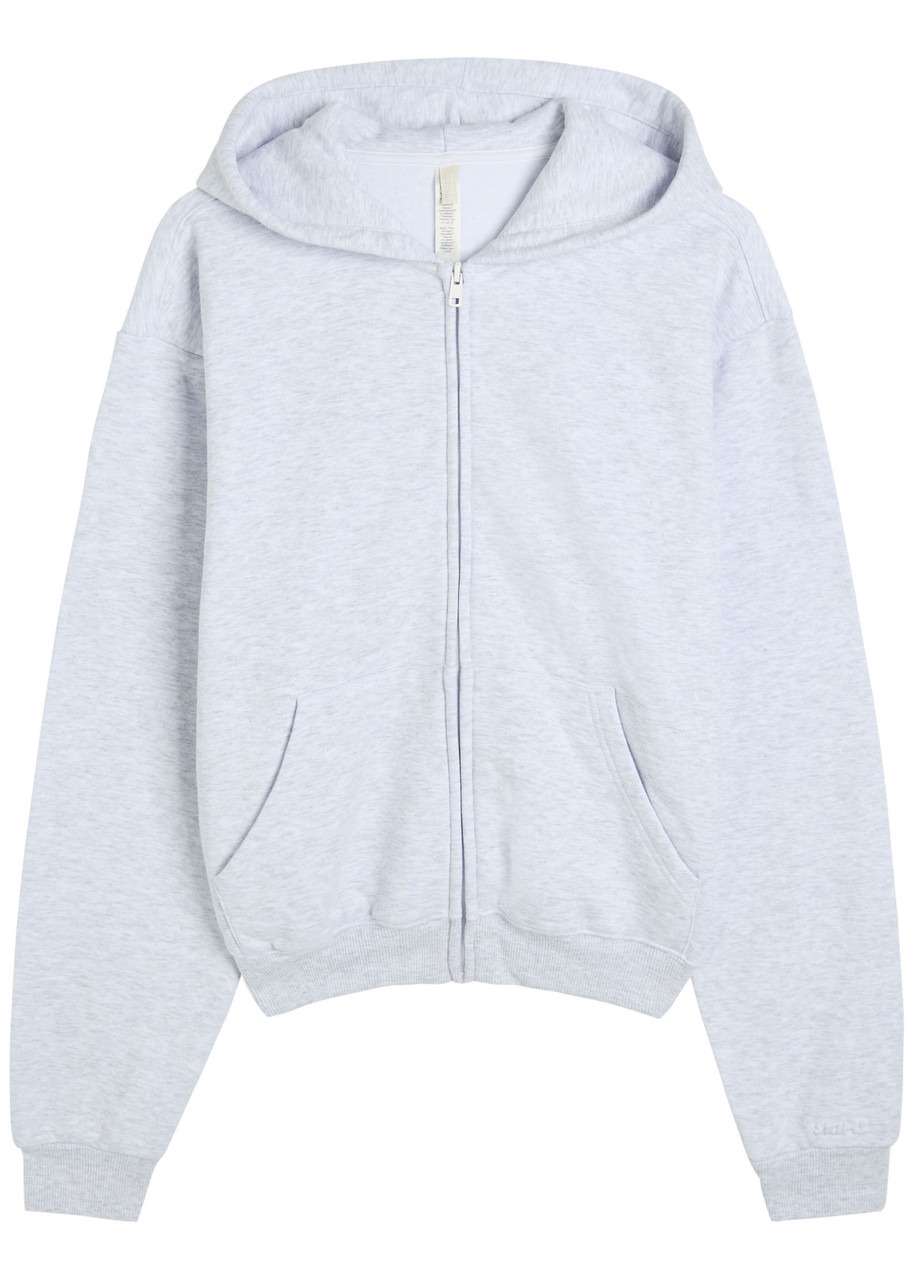 Skims Zip-up Cotton-blend Hooded Sweatshirt - 5