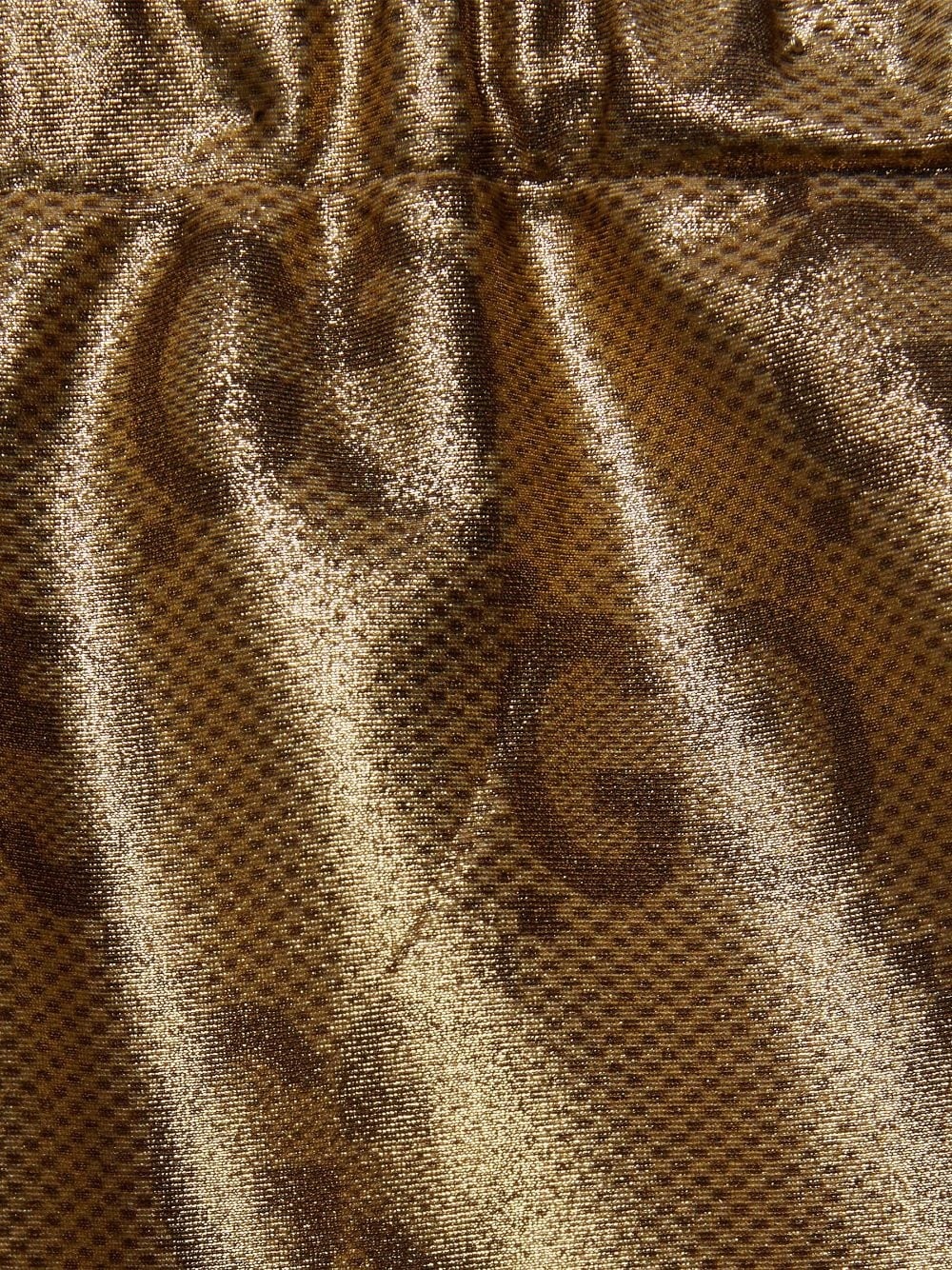 metallic monogram drawstring shorts - 6